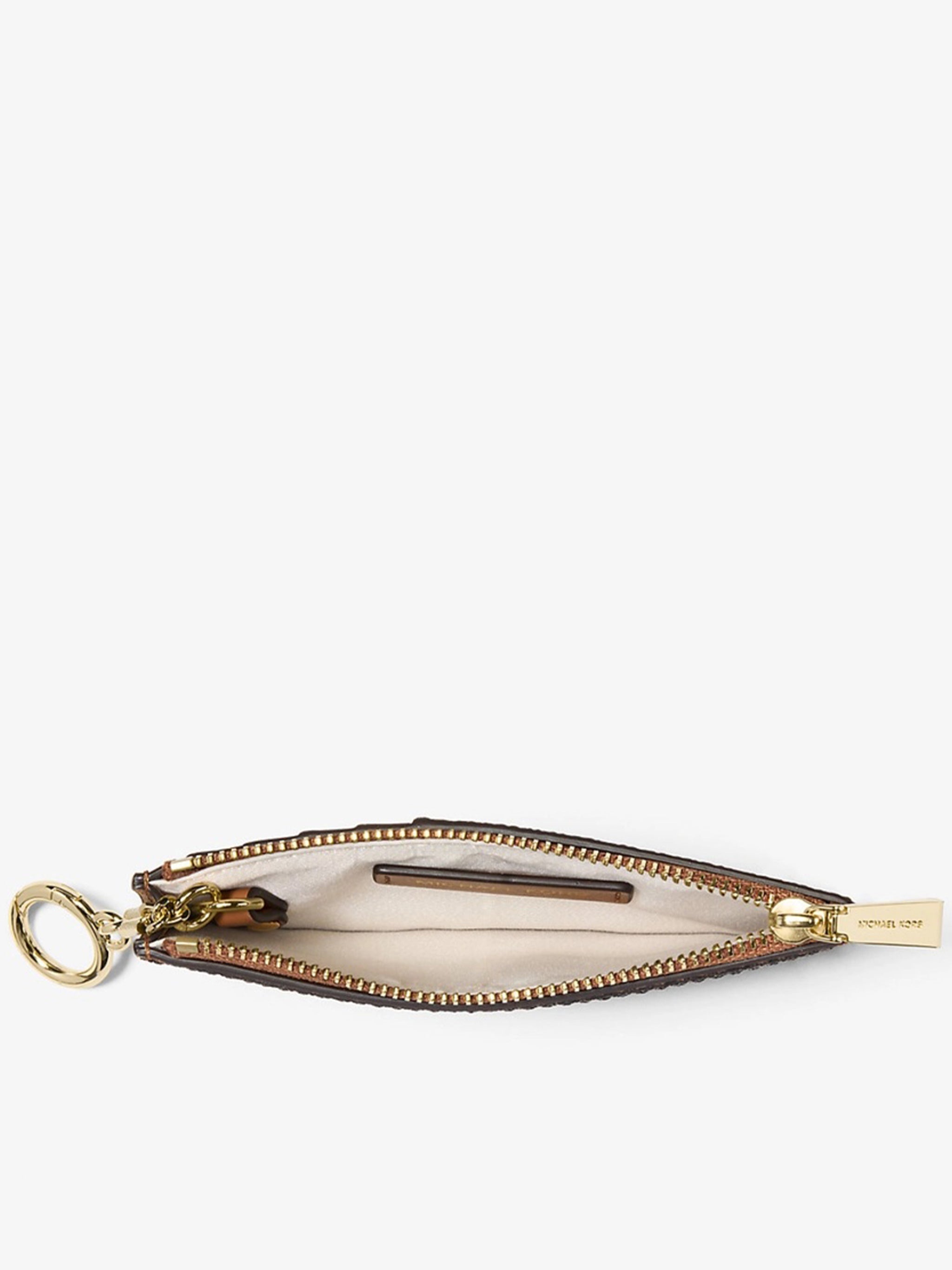 Zip Key Card Case Brown Portafoglio