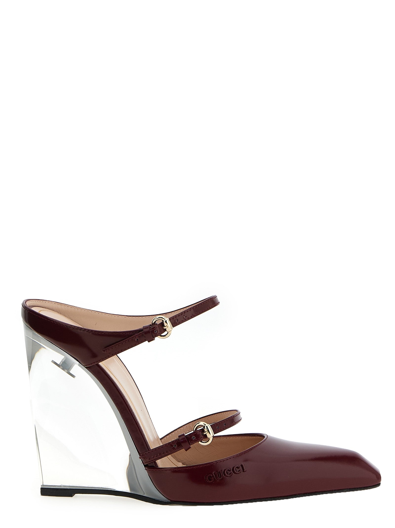 Gucci Rosso Ancora sabots Red Leather Wedges
