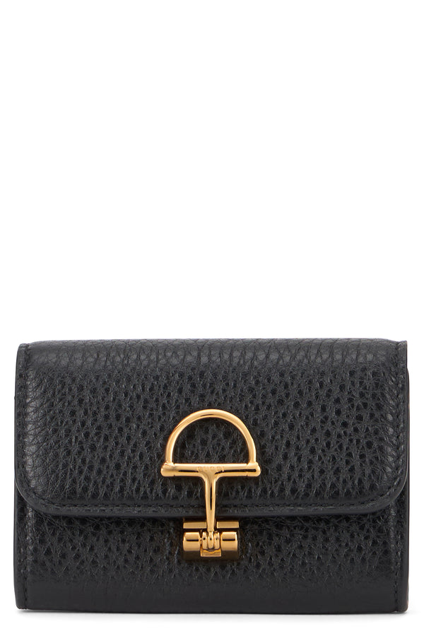 Wallet Horsebit Black Leather Calf Skin & Purses
