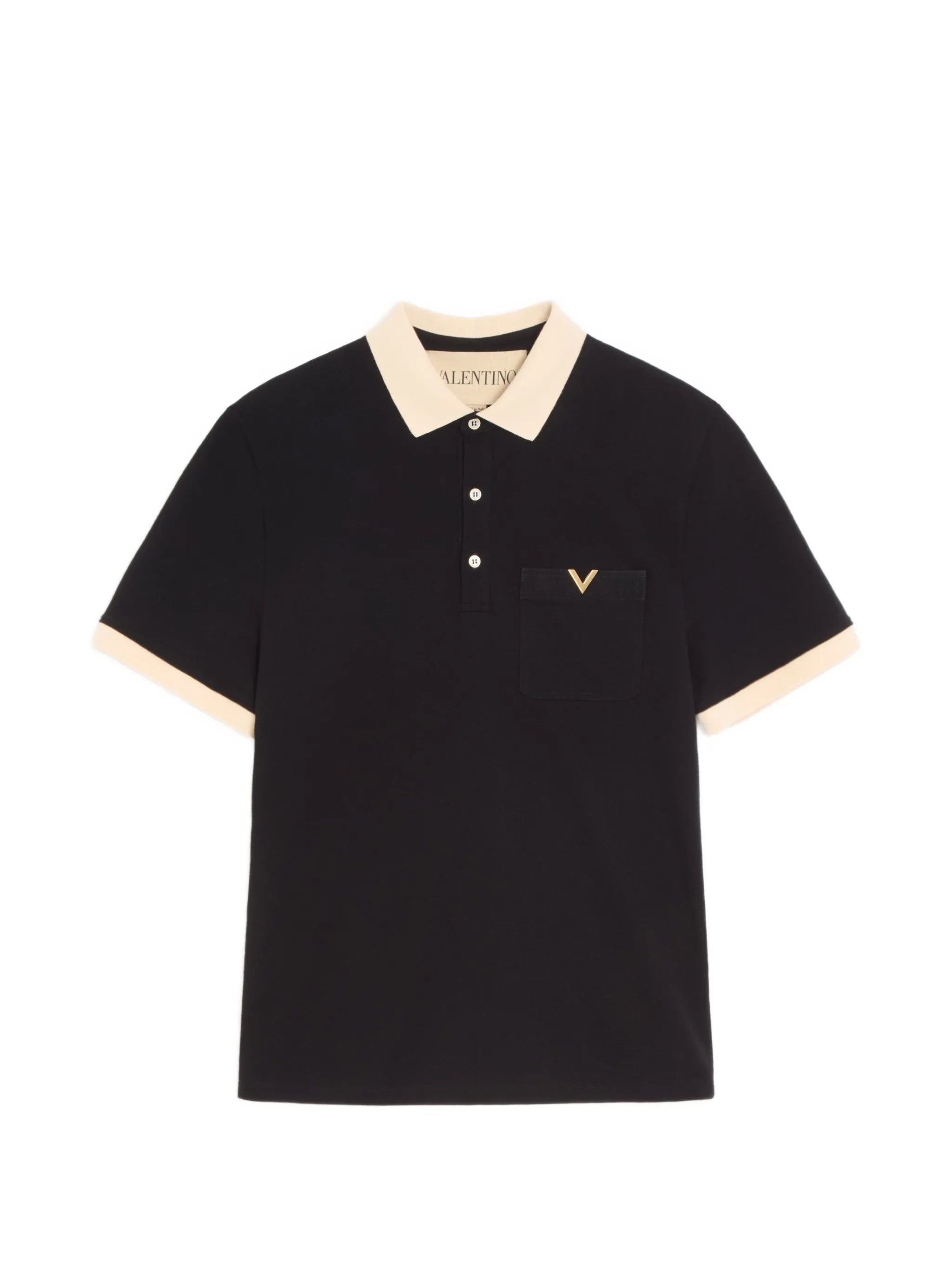 Polo Jersey Vgold Black Cotton |