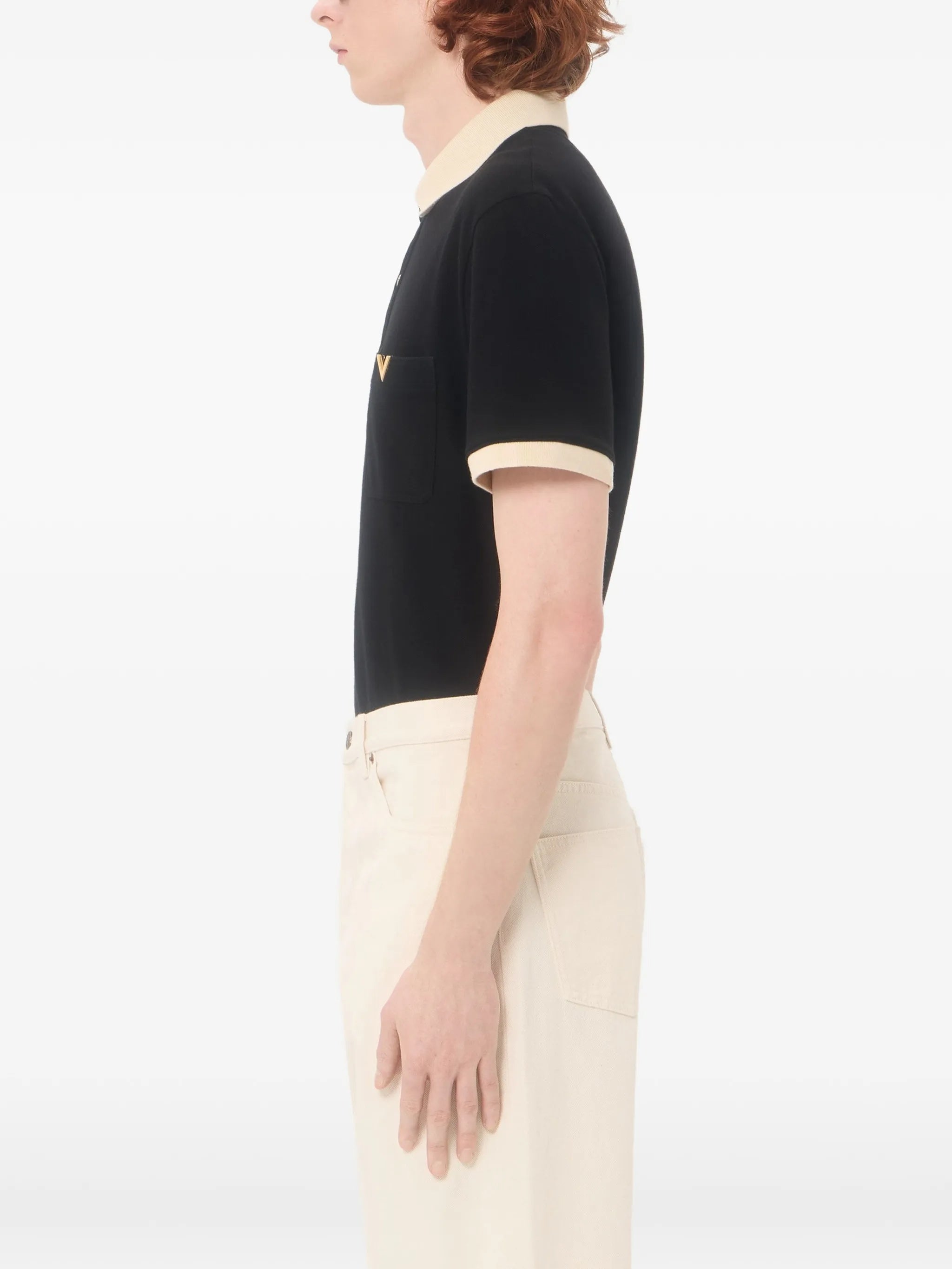 Polo Jersey Vgold Black Cotton |