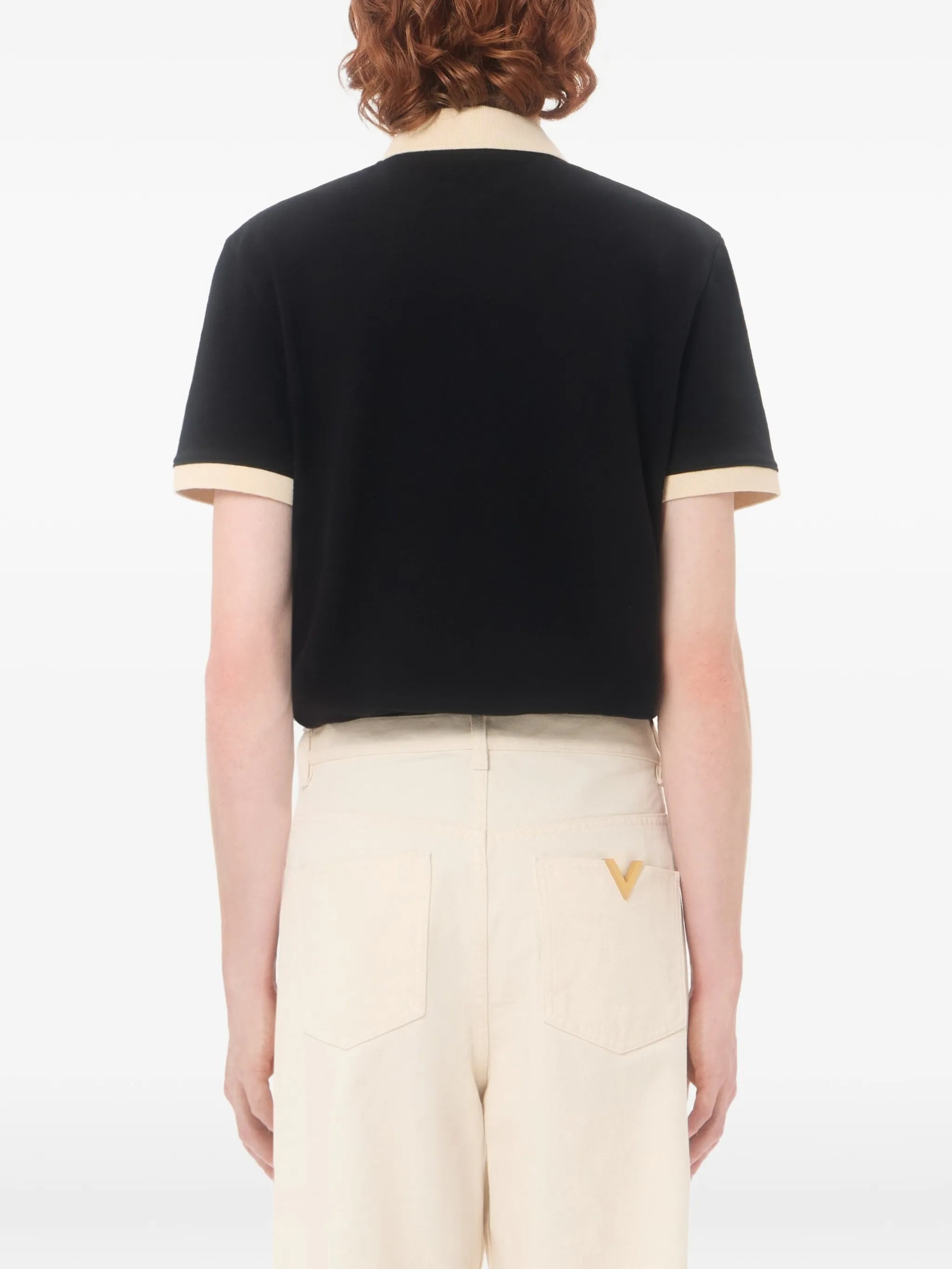 Polo Jersey Vgold Black Cotton |