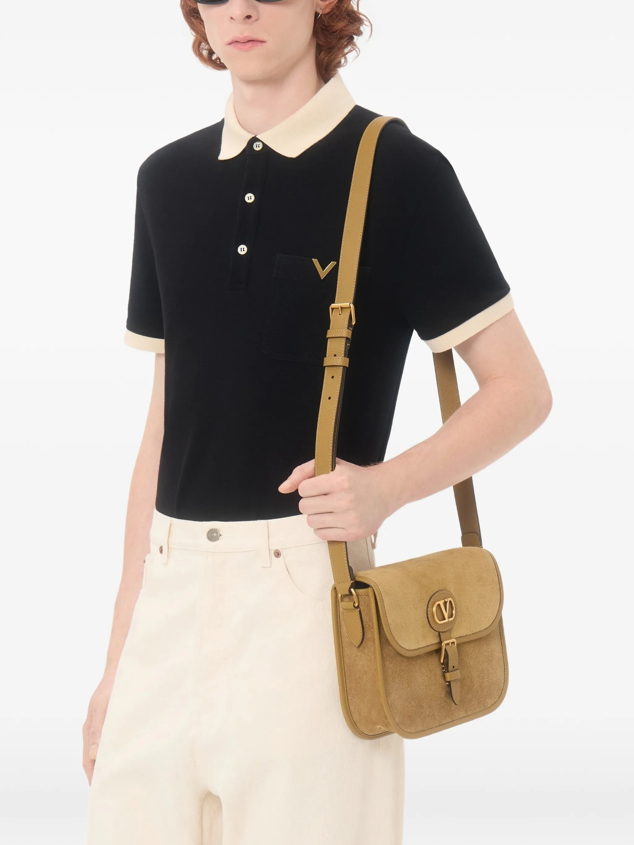 Polo Jersey Vgold Black Cotton |