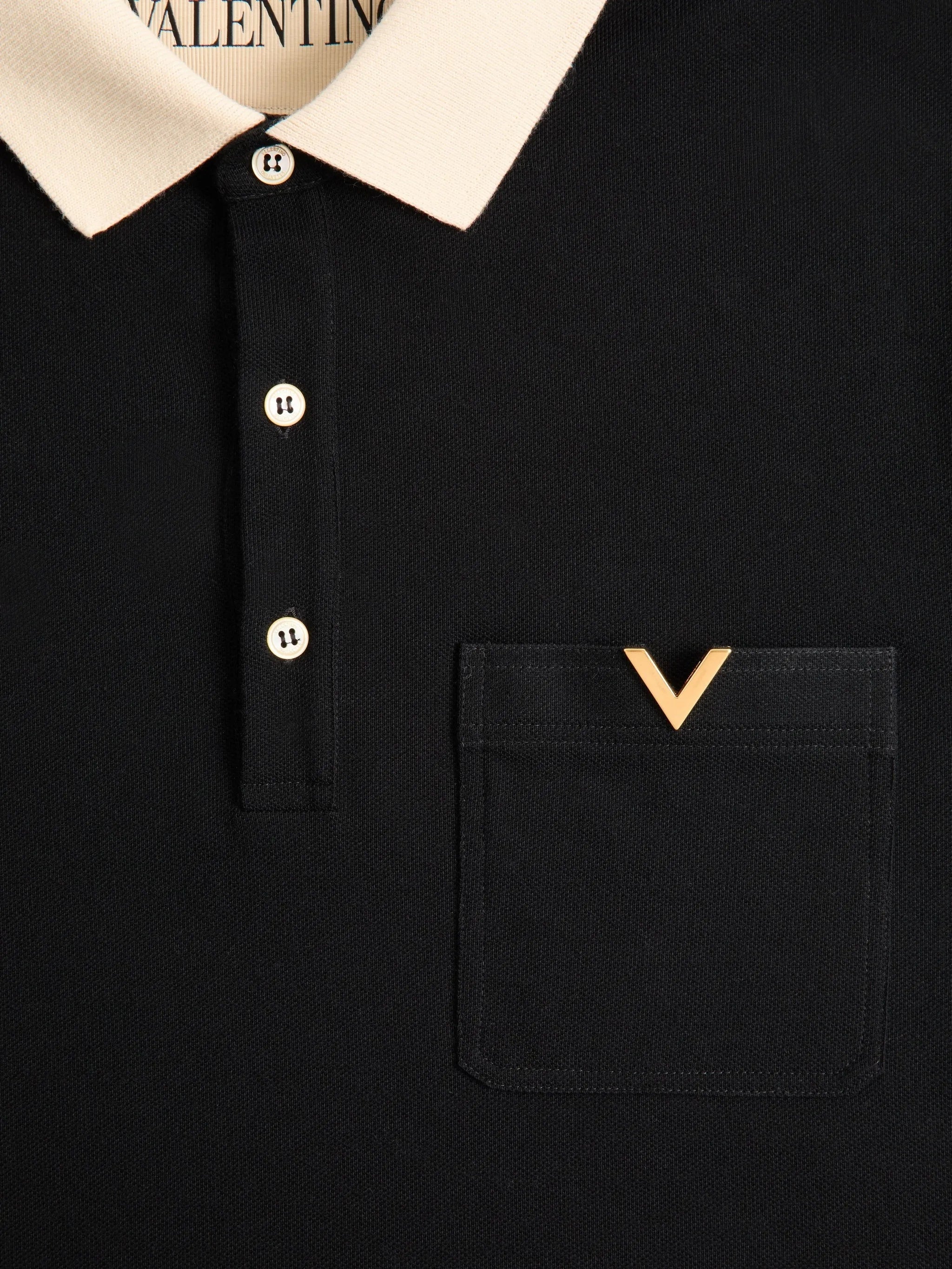 Polo Jersey Vgold Black Cotton |