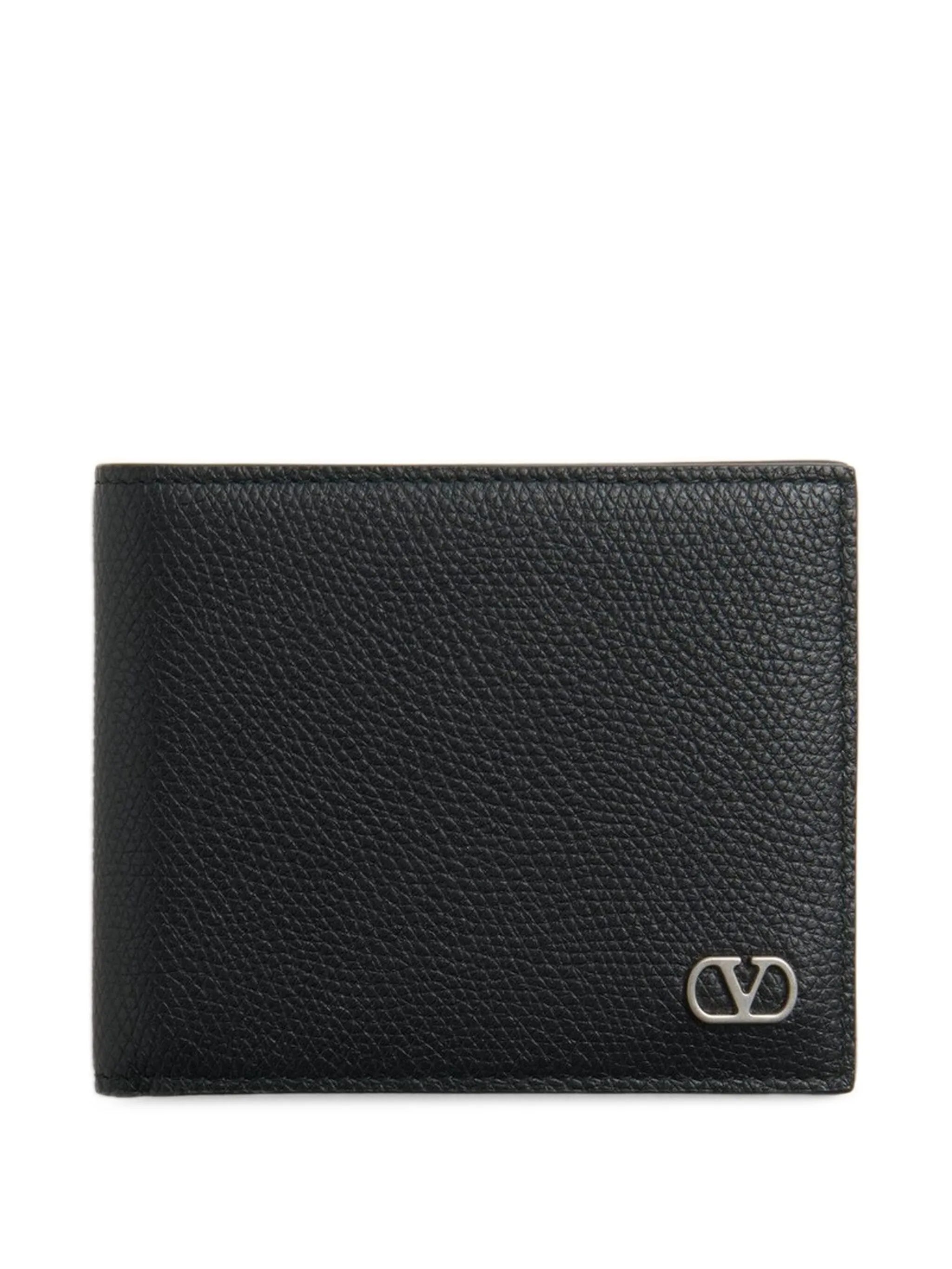 Billfold Wallet Only Card Vlogo Signature Black Leather | Portafoglio