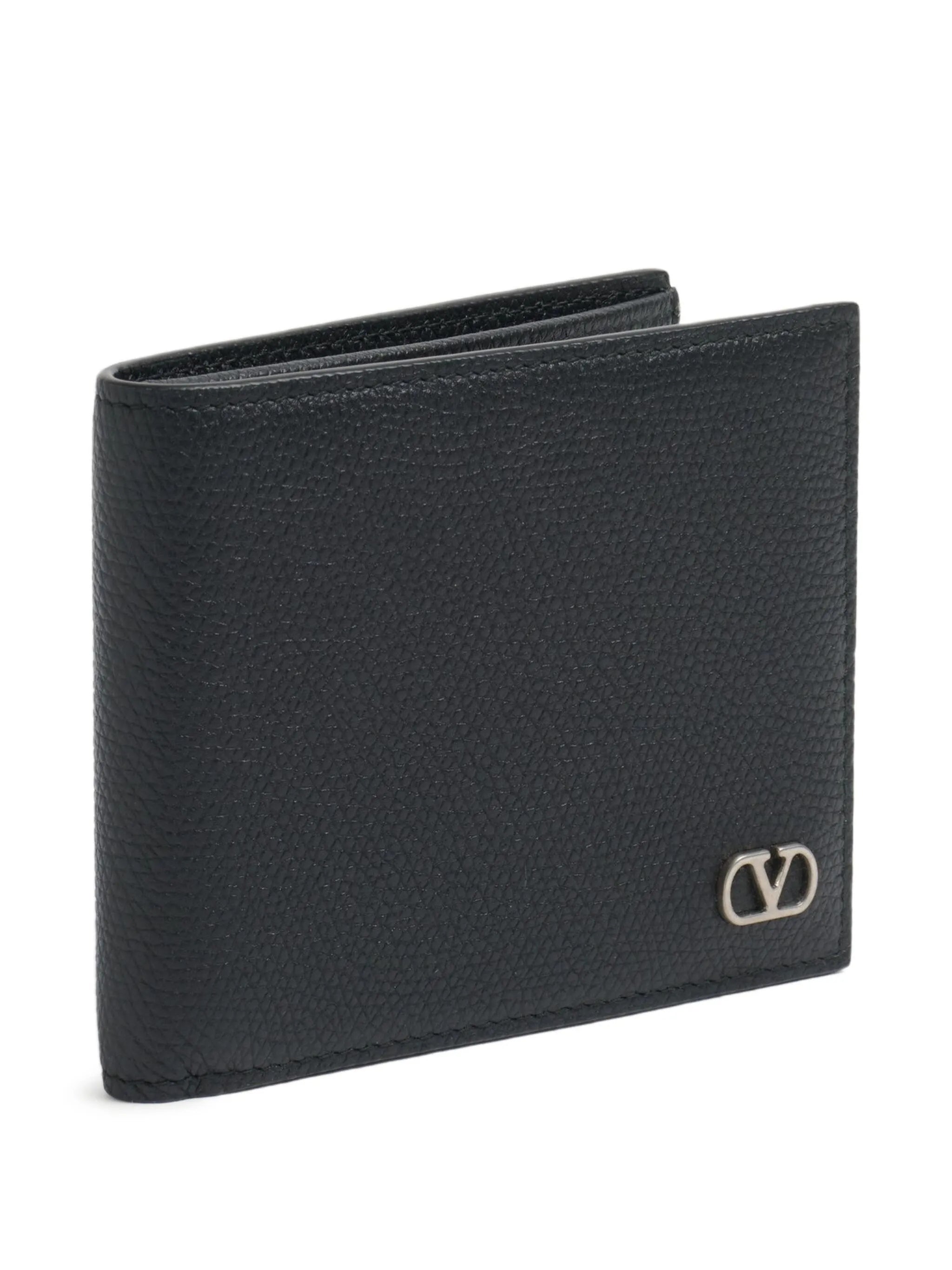 Billfold Wallet Only Card Vlogo Signature Black Leather | Portafoglio