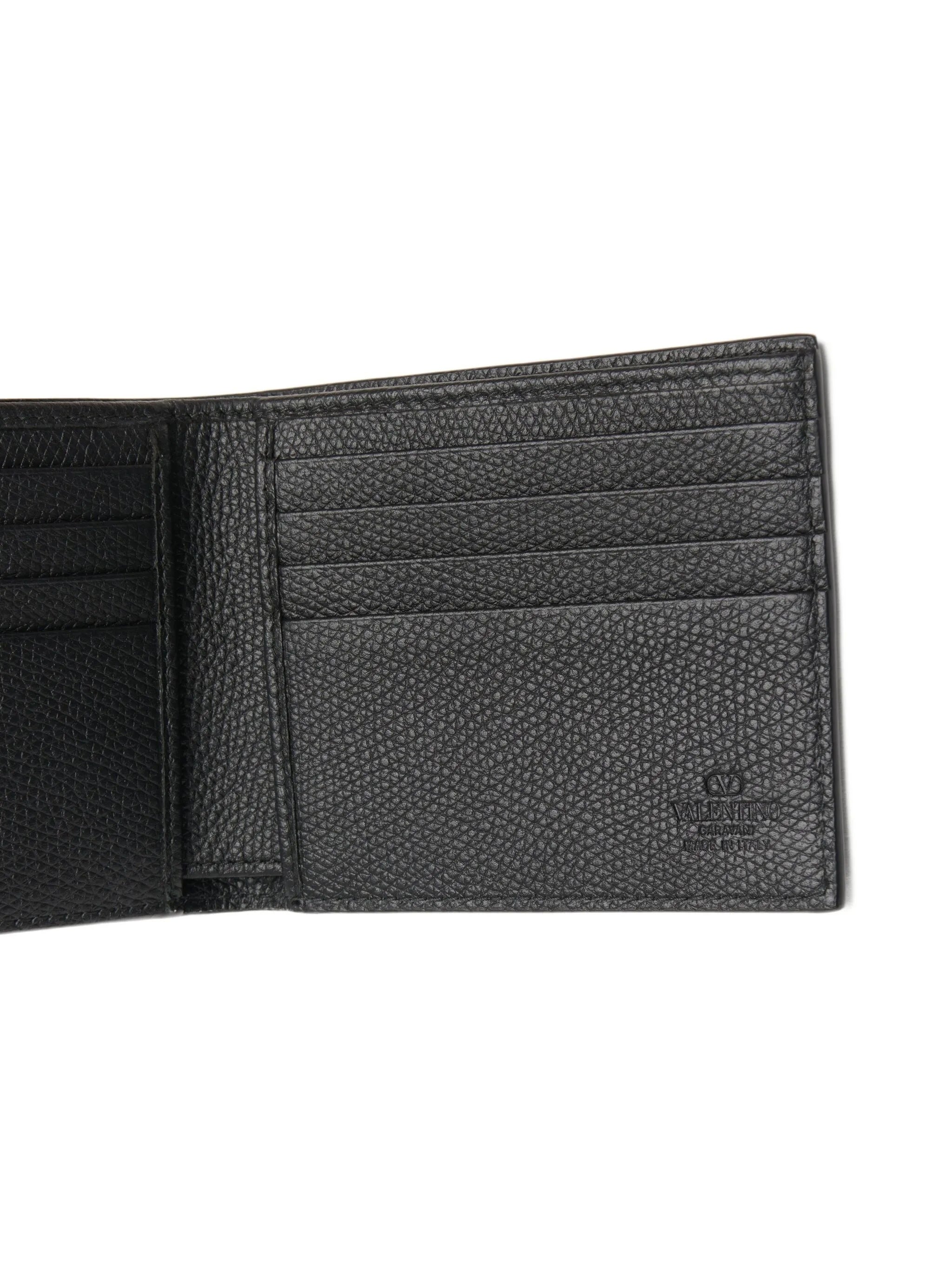 Billfold Wallet Only Card Vlogo Signature Black Leather | Portafoglio