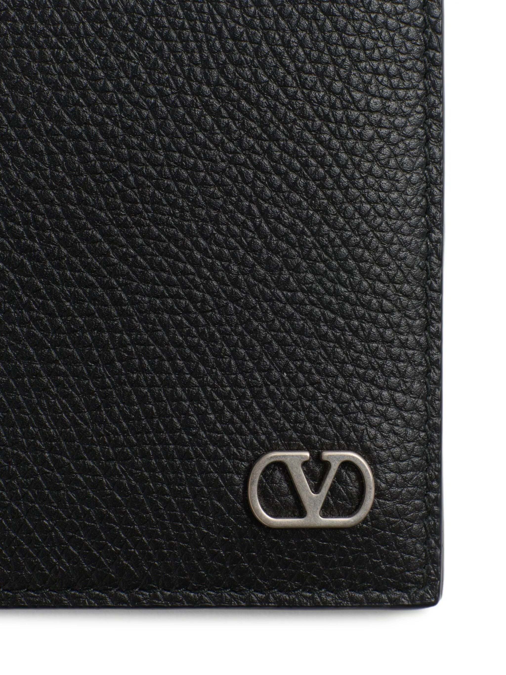 Billfold Wallet Only Card Vlogo Signature Black Leather | Portafoglio