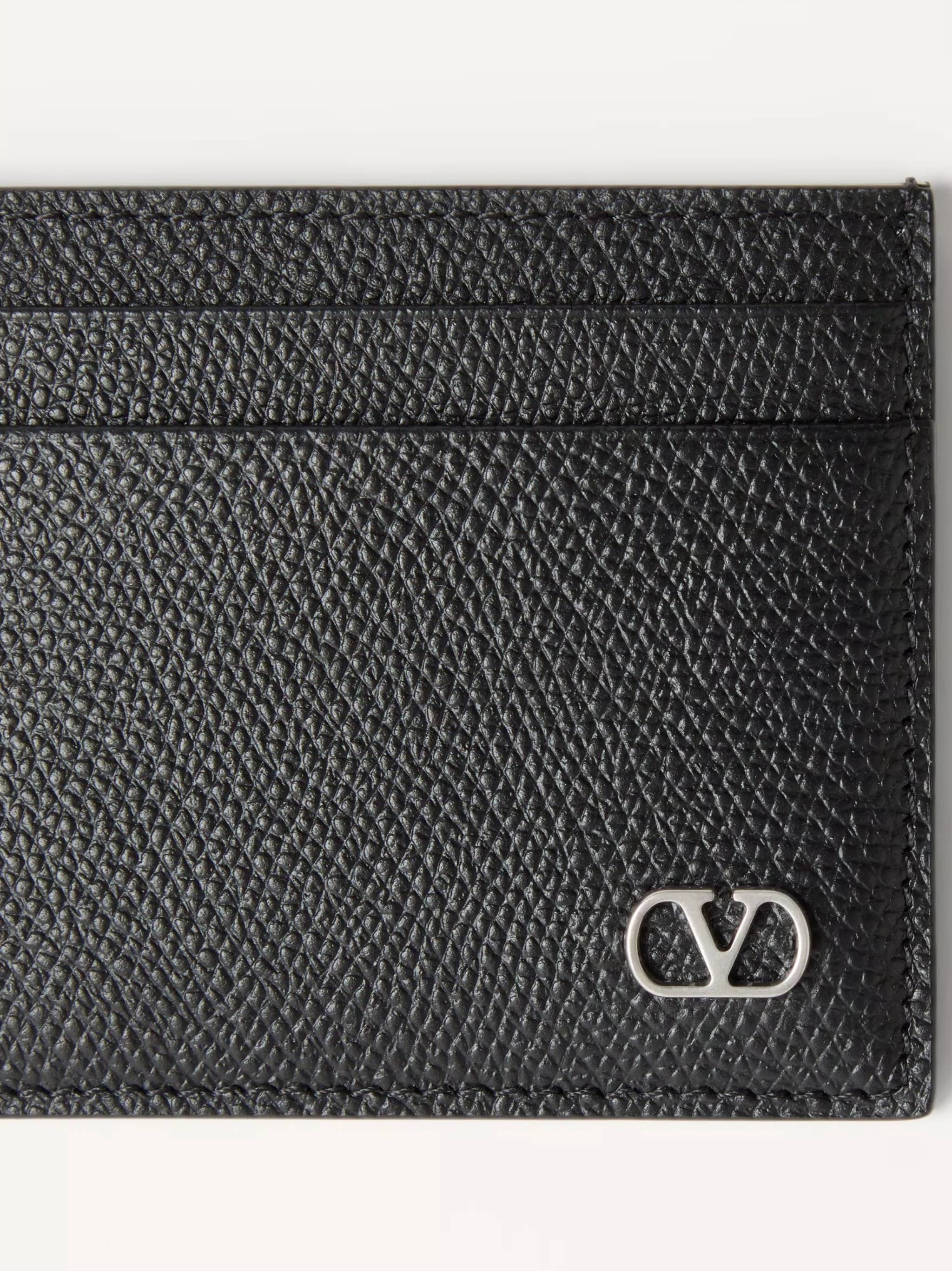 Card Holder Vlogo Signature Black Leather | Portafoglio