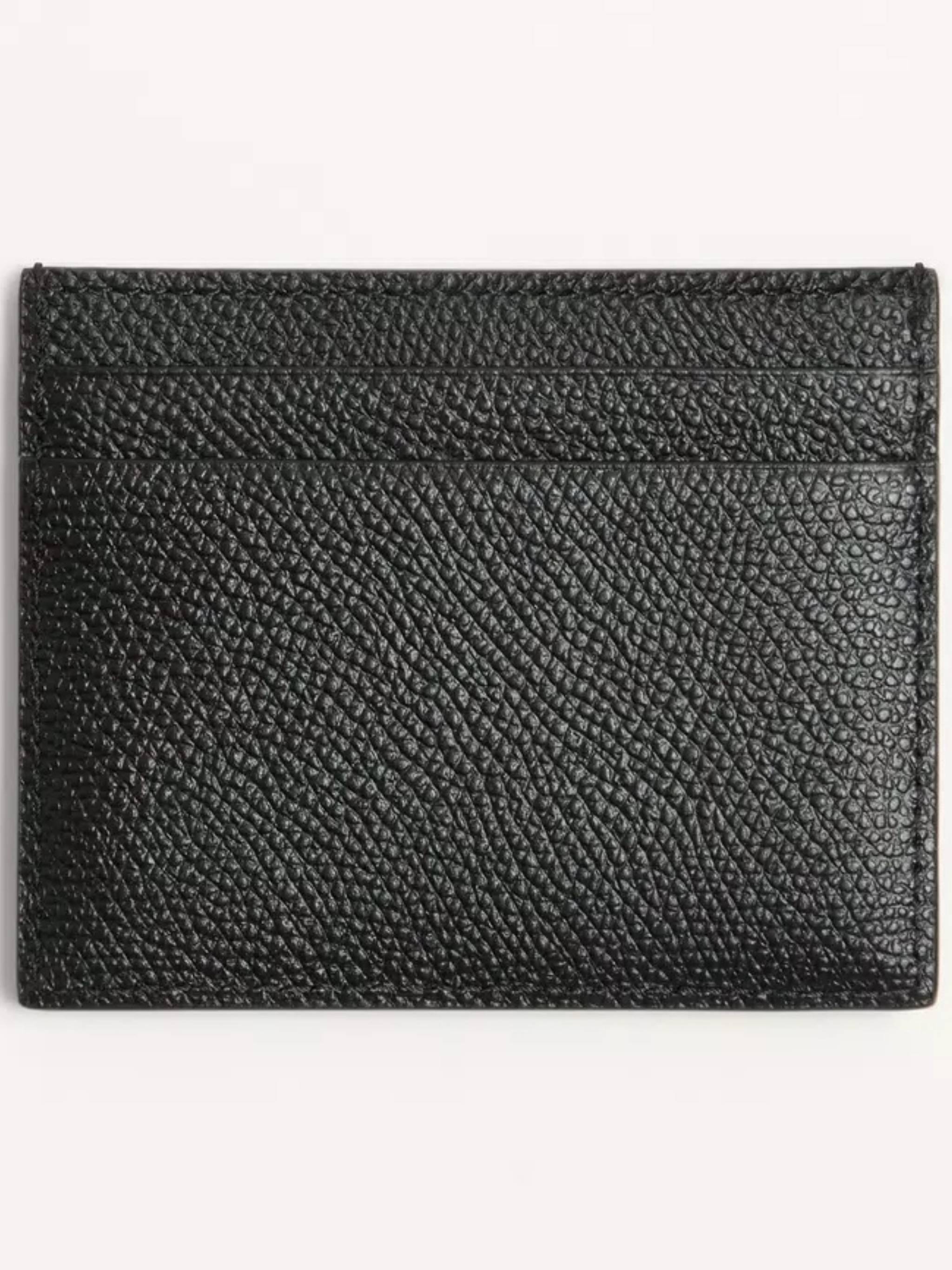 Card Holder Vlogo Signature Black Leather | Portafoglio