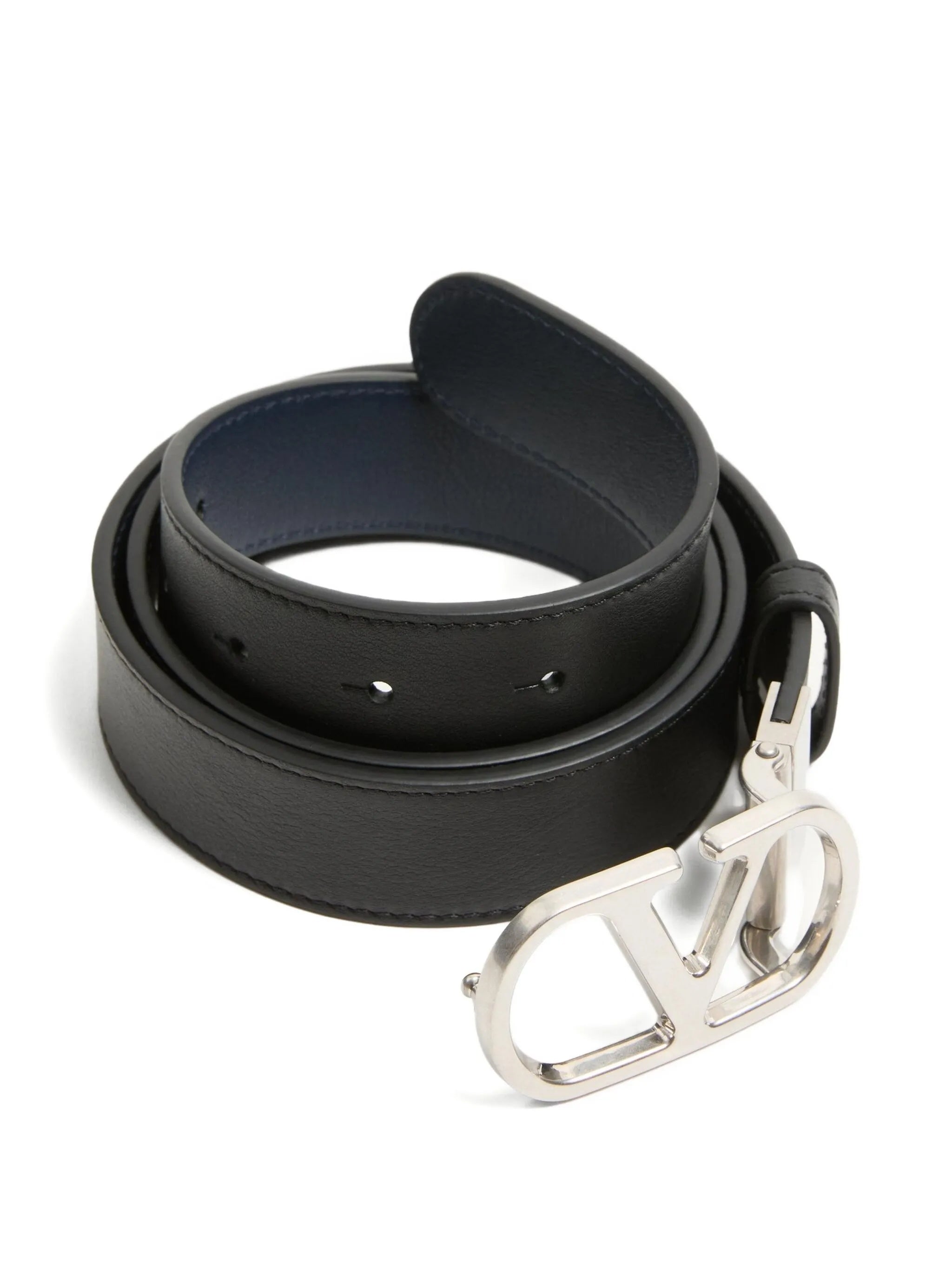 Belt H. 30 Reversibile Vlogo Signature Black Calf Leather | Cintura