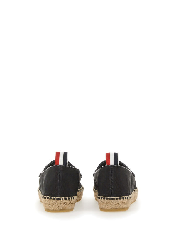 Espadrille Penny Varsity Black Cotton Loafers
