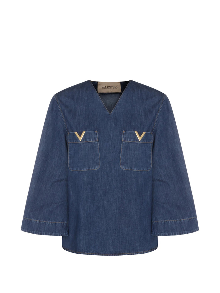 Camicia Denim Blue Top