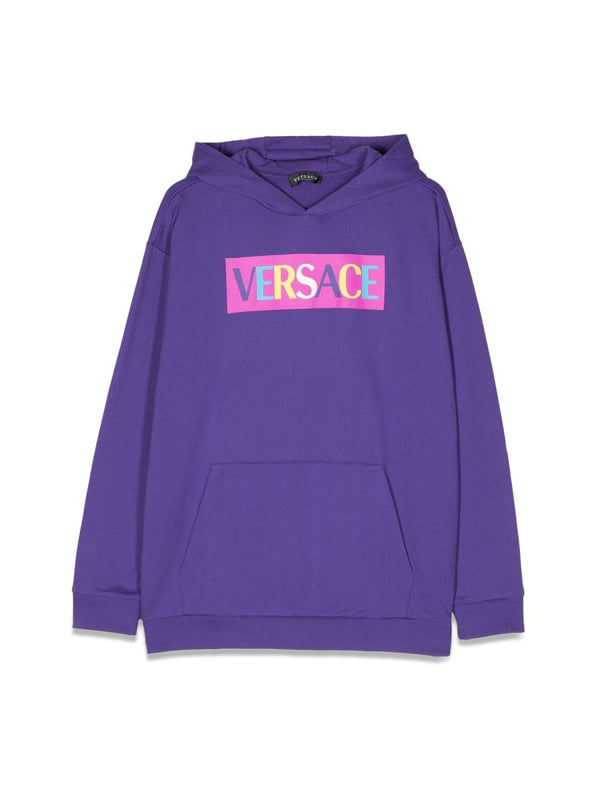 Hoodie Logo Purple Cotton Sweatshirts