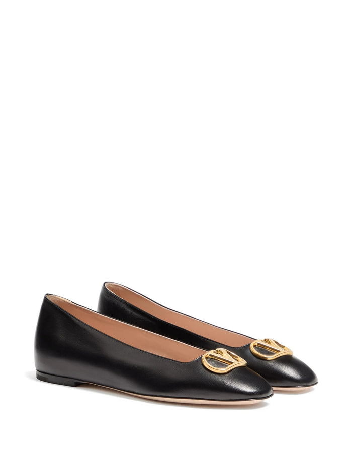 Ballerina Vlogo Signature Black Nappa Leather | Calzature