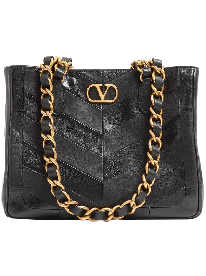 Small Tote Laseine Black Nappa Leather | Borsa