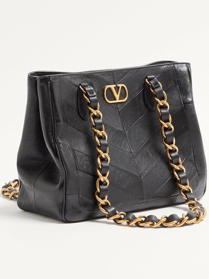 Small Tote Laseine Black Nappa Leather | Borsa