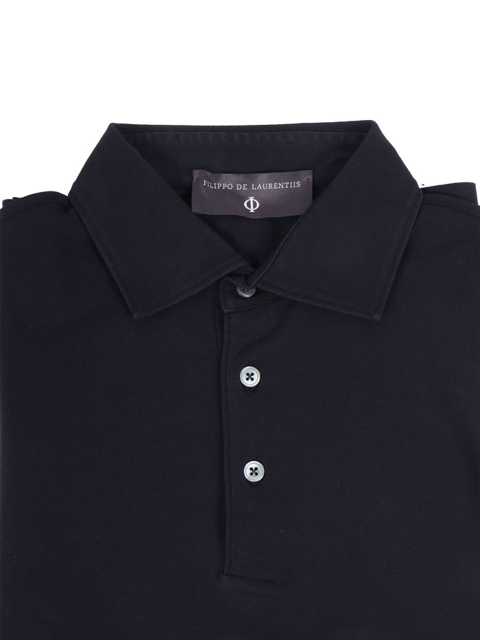 Short Sleeve Polo Blue Cotton Sleeves
