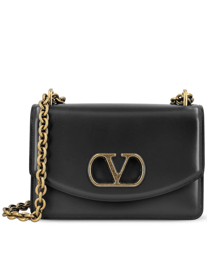 Small Shoulder Bag Vain Black Leather | Borsa
