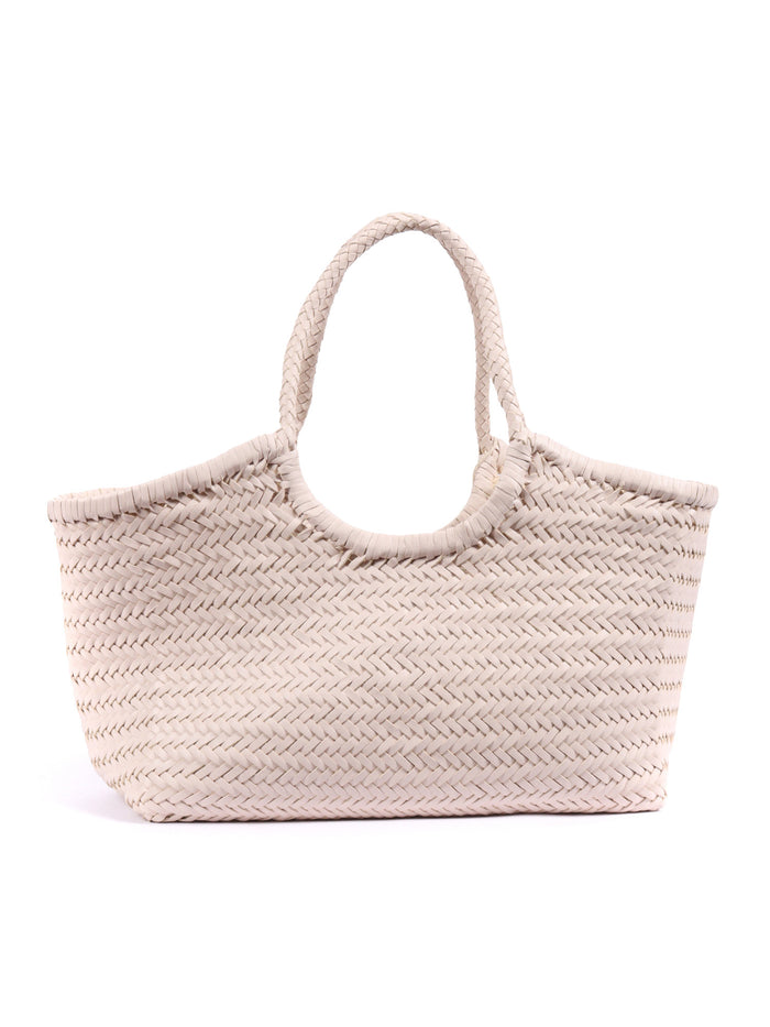 NANTUCKET BASKET BIG Beige Calf Leather Shoulder Bag