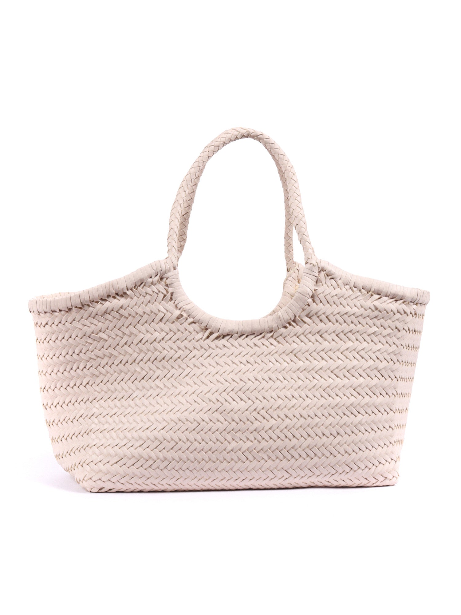 NANTUCKET BASKET BIG Beige Calf Leather Shoulder Bag