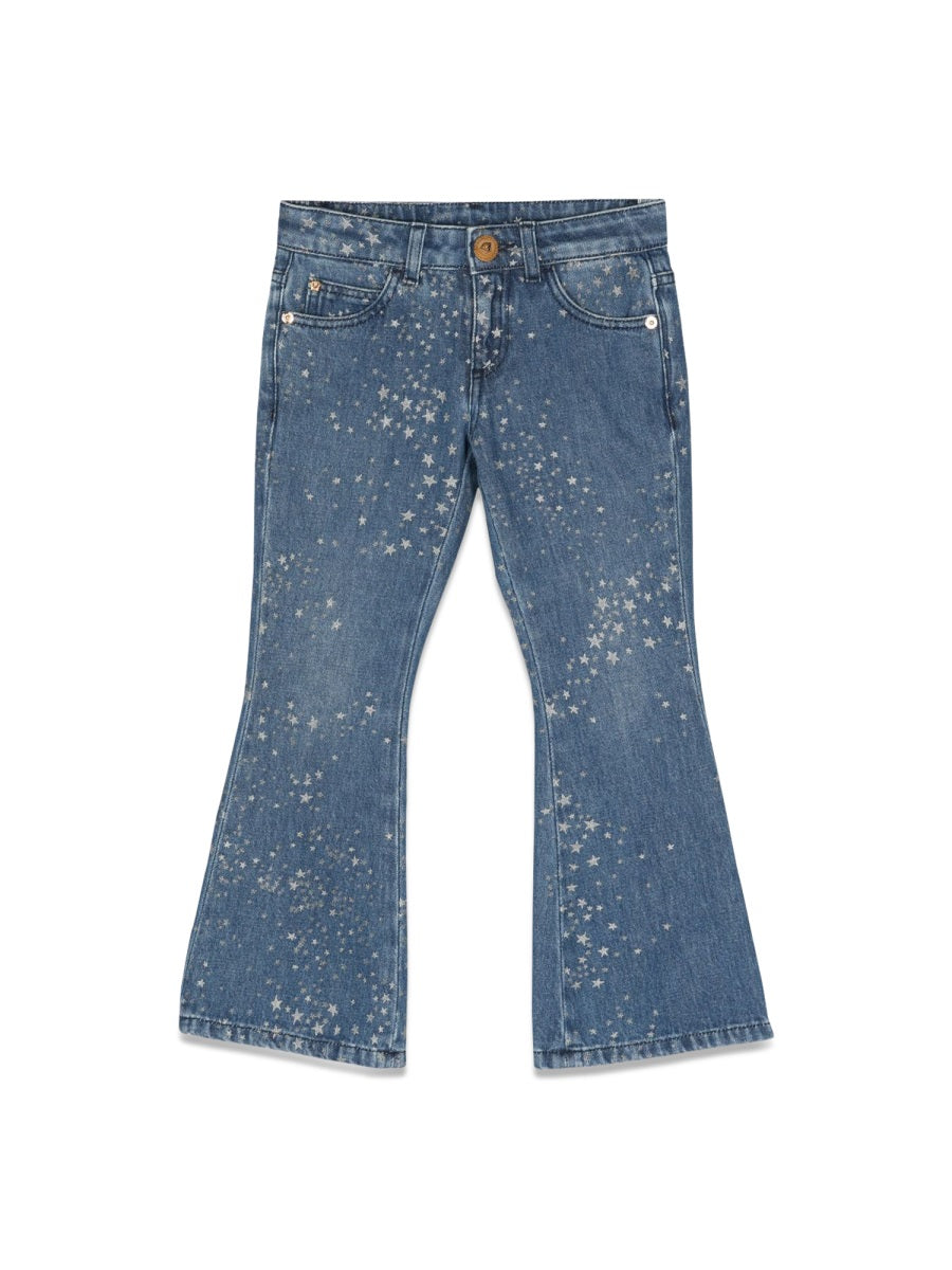 Jeans With Glitter Print Denim Cotton