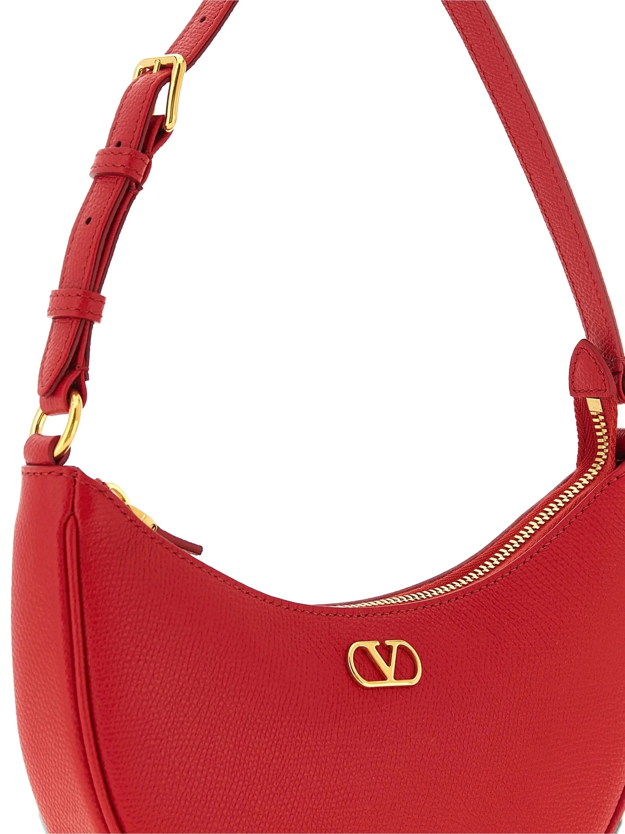 Mini Hobo Vlogo Signature Red Leather | Borsa
