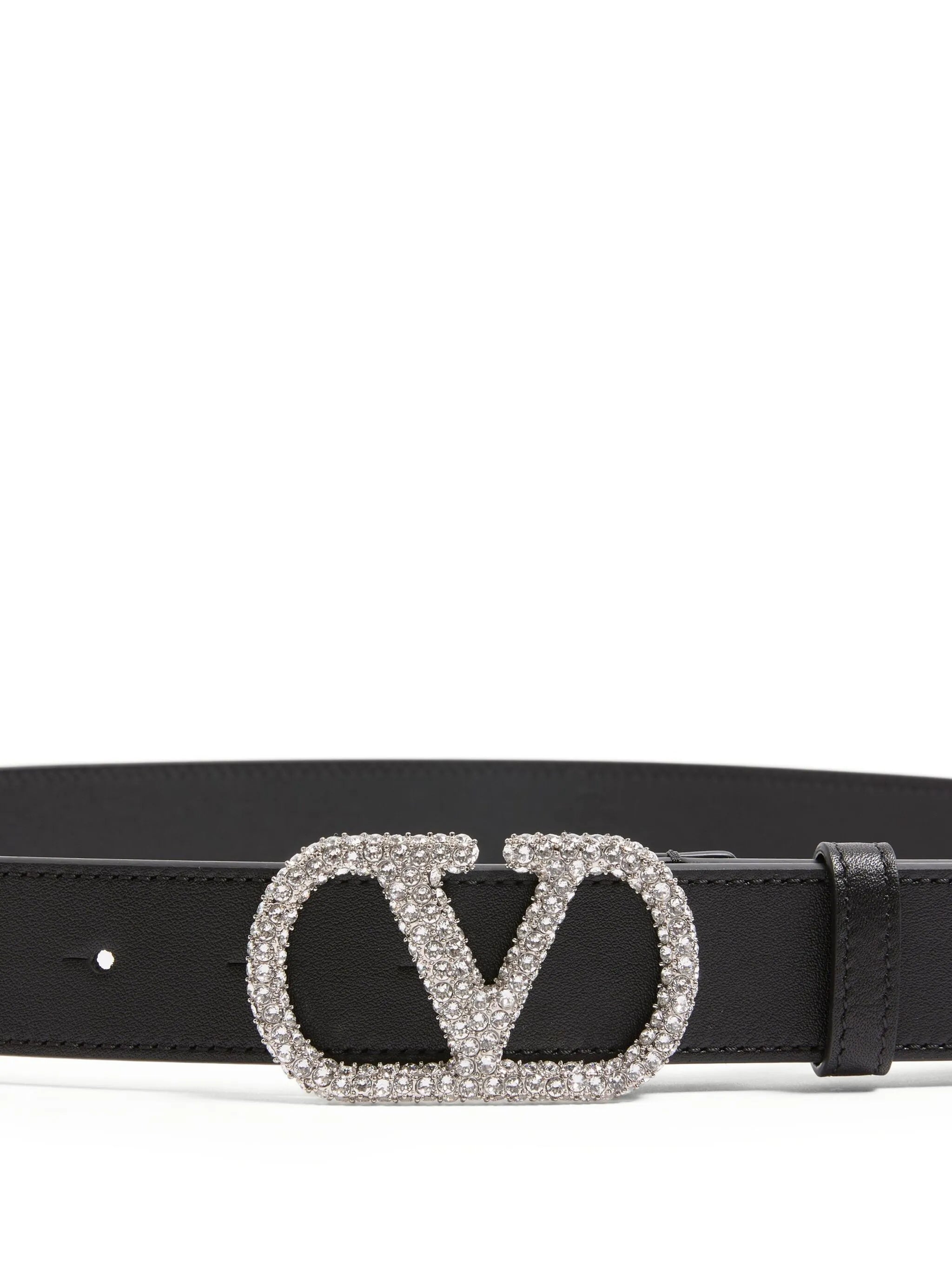 Belt H. 30 Vlogo Signature Black Calf Leather | Cintura