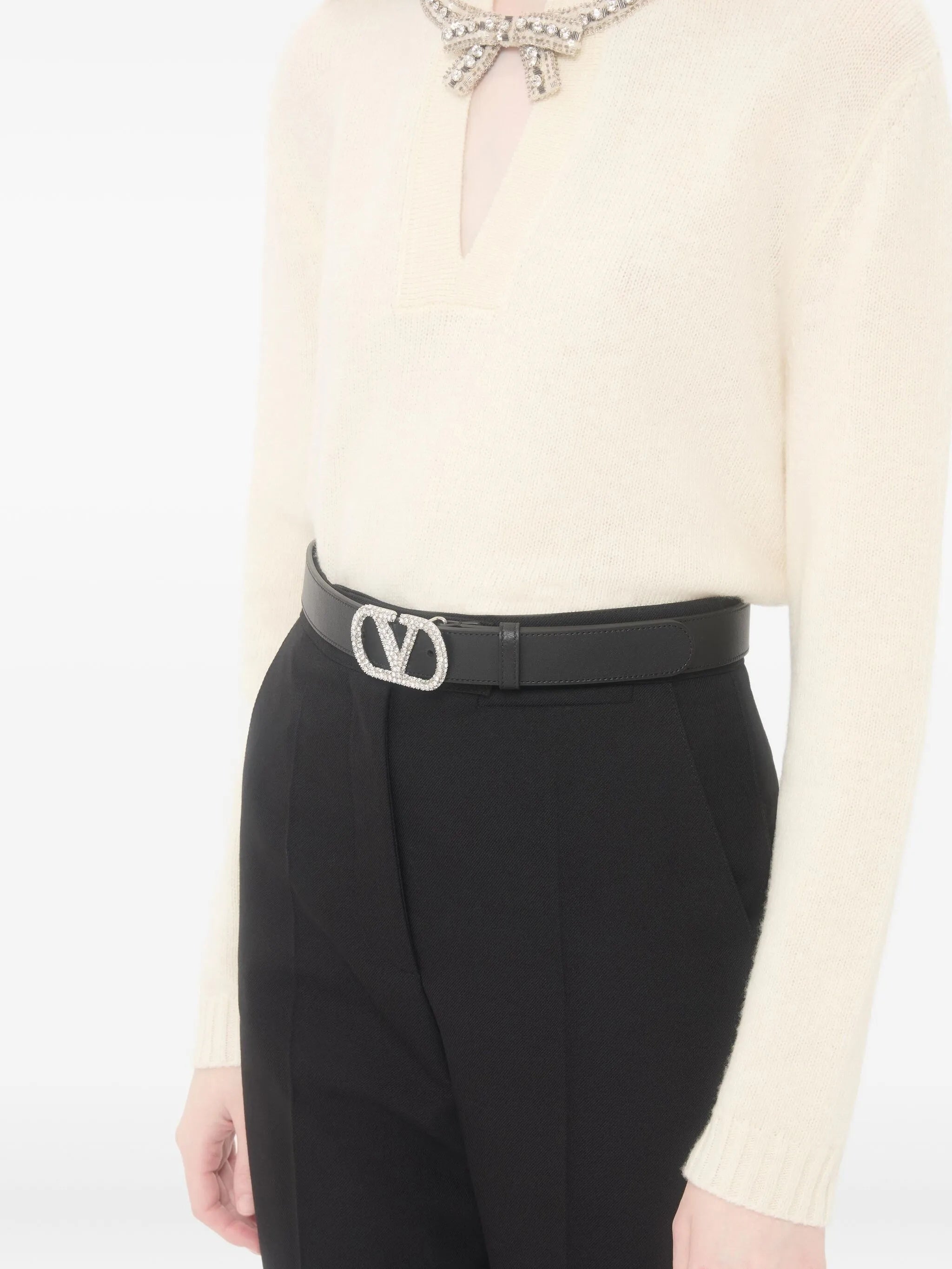 Belt H. 30 Vlogo Signature Black Calf Leather | Cintura