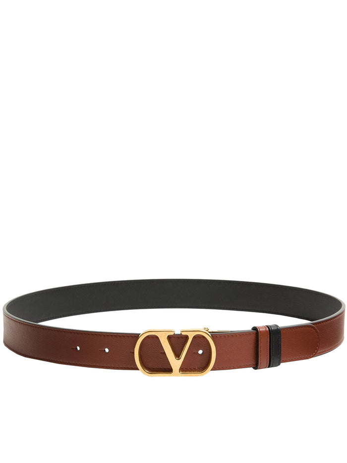 Belt H. 30 Reversibile Vlogo Signature Black Calf Leather | Cintura