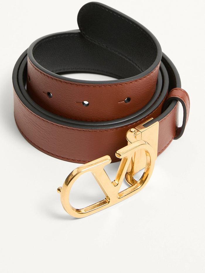 Belt H. 30 Reversibile Vlogo Signature Black Calf Leather | Cintura