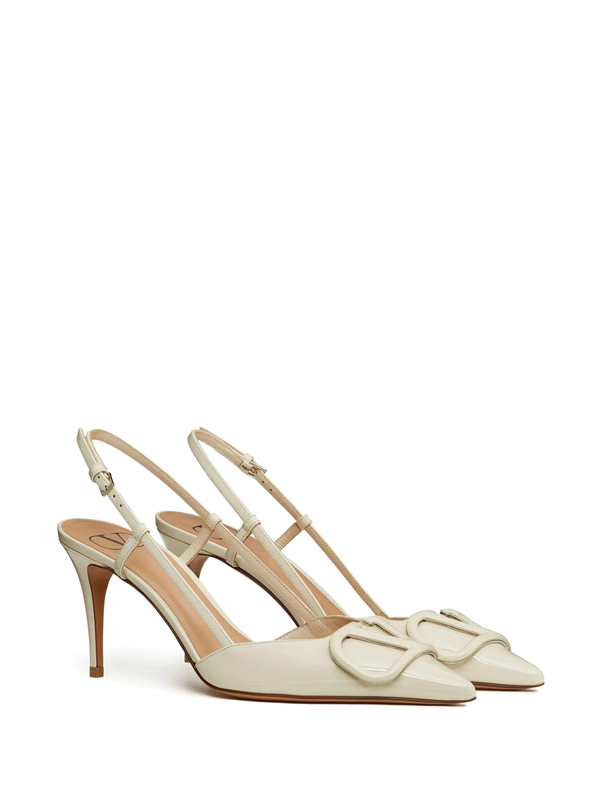 Sling Back Vlogo Signature Nude & Neutrals Patent Leather | Calzature