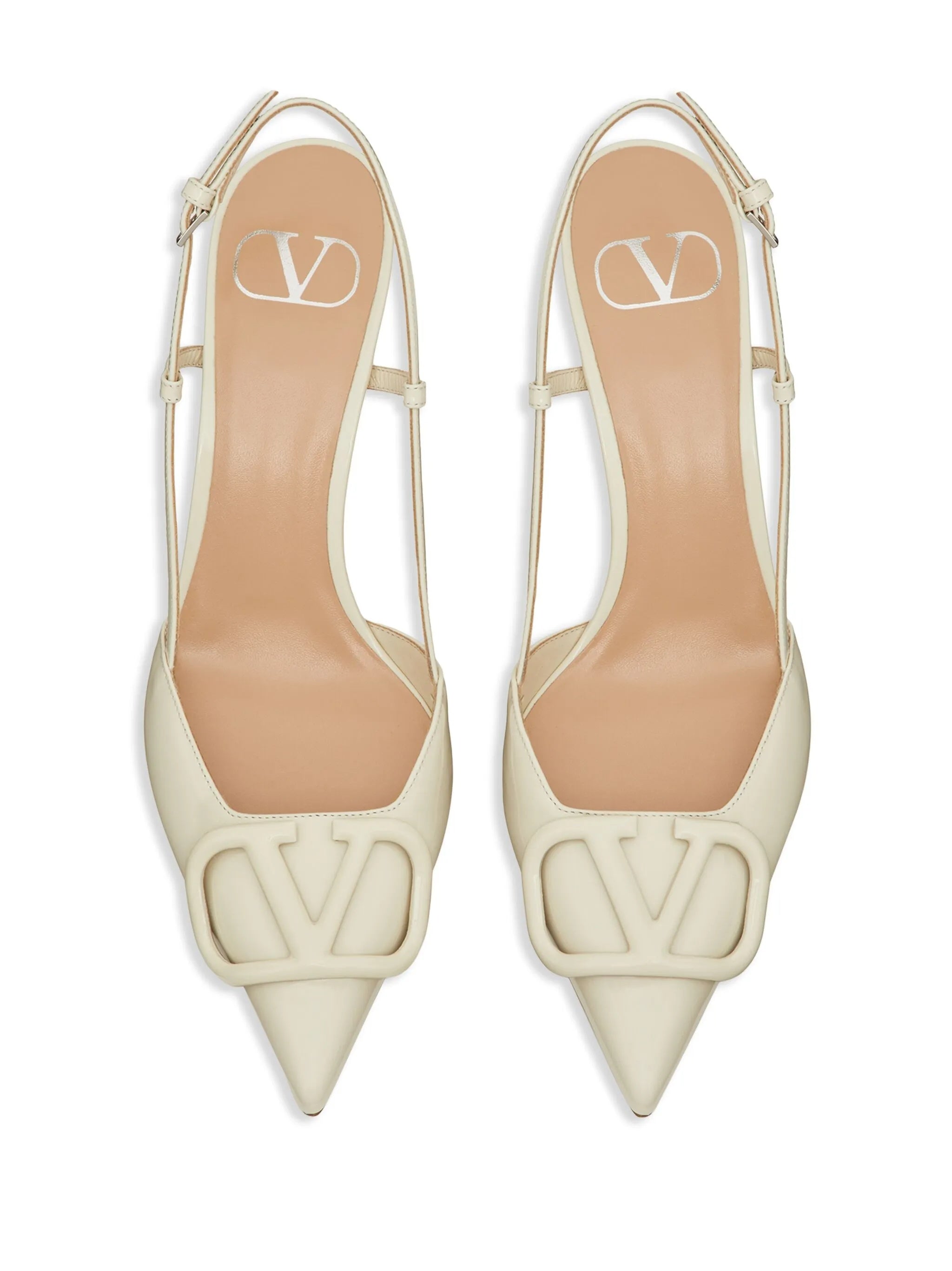 Sling Back Vlogo Signature Nude & Neutrals Patent Leather | Calzature
