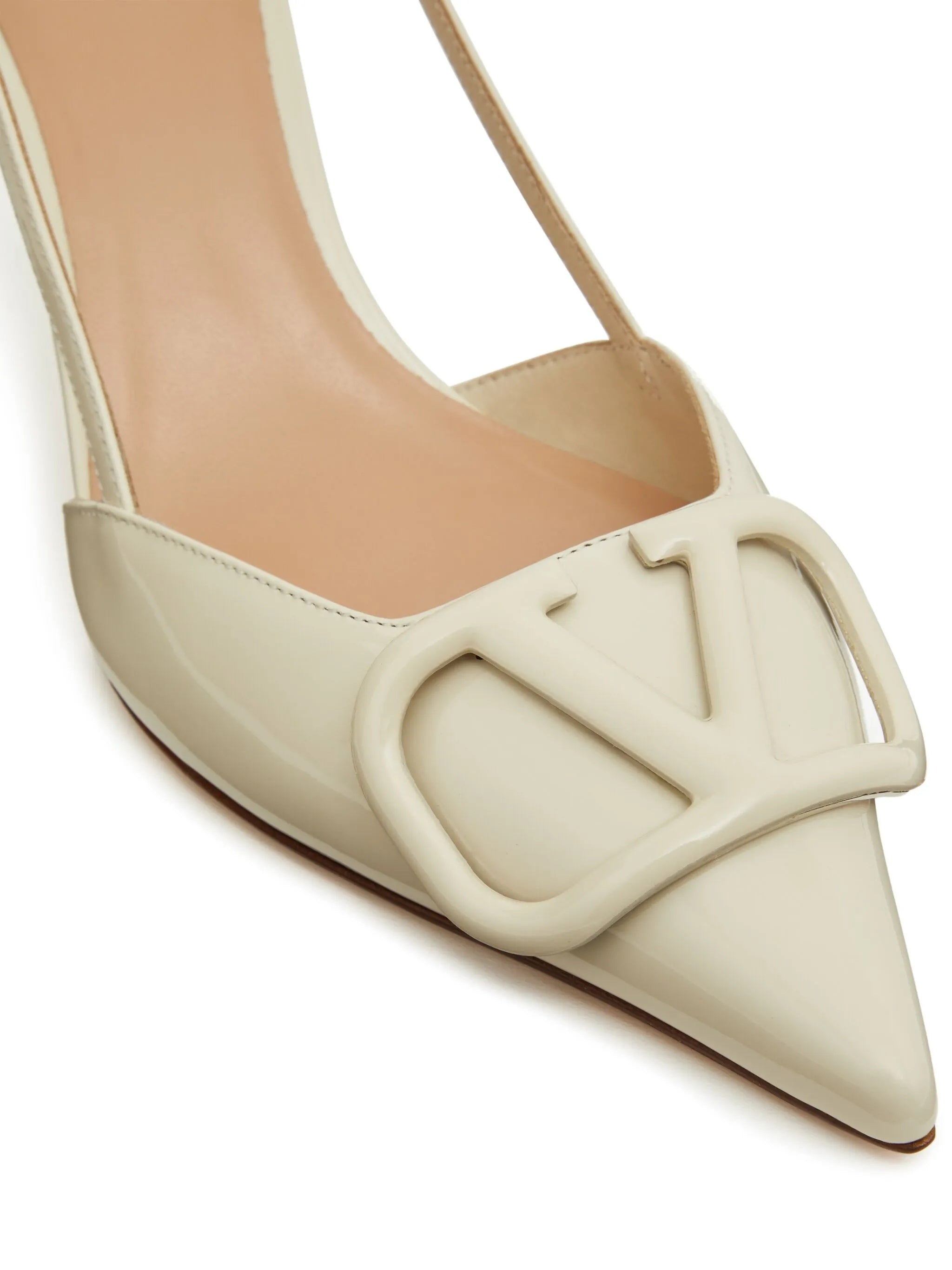 Sling Back Vlogo Signature Nude & Neutrals Patent Leather | Calzature