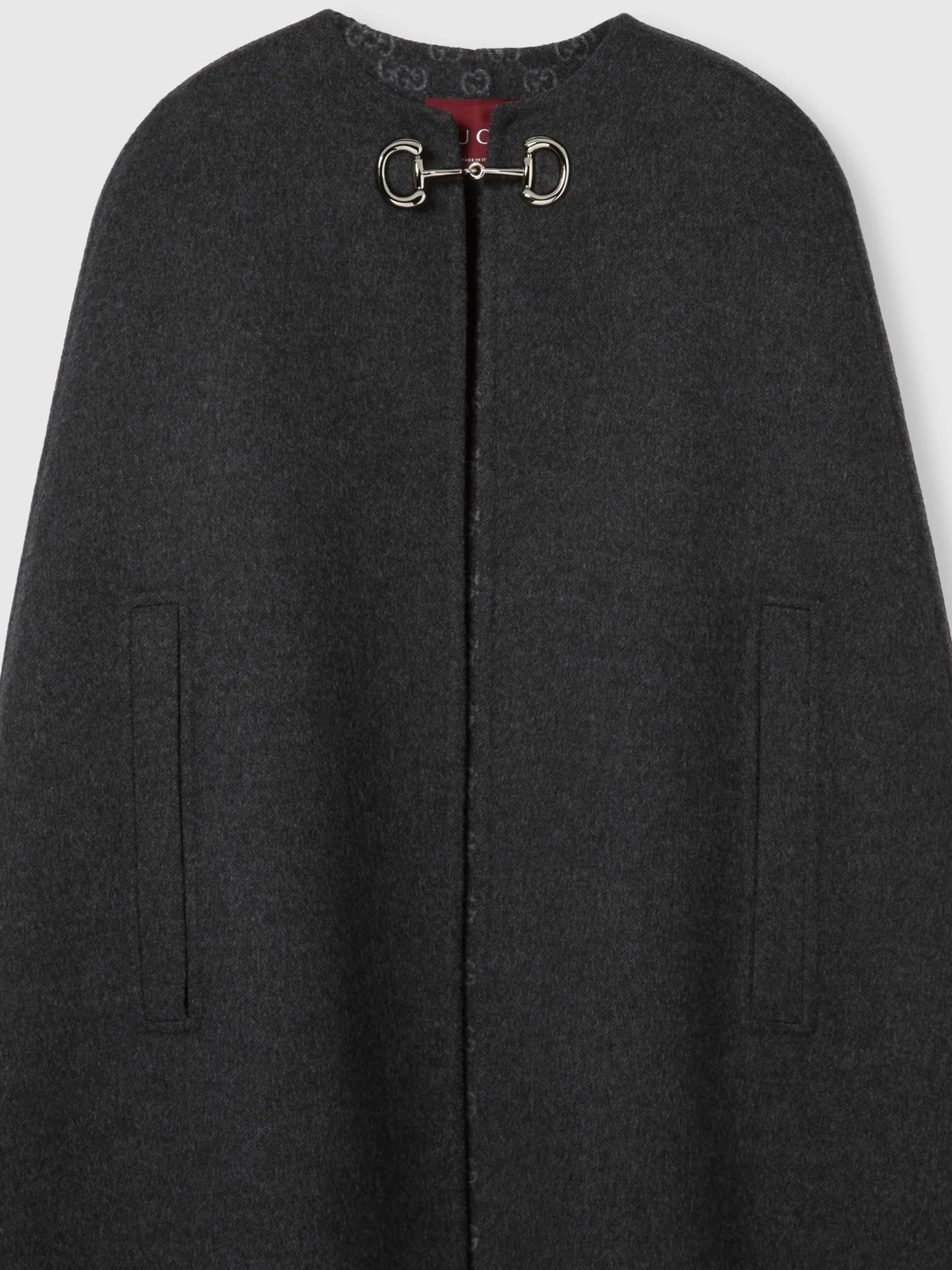 Caban Gg Double Coat Grey Cappotto