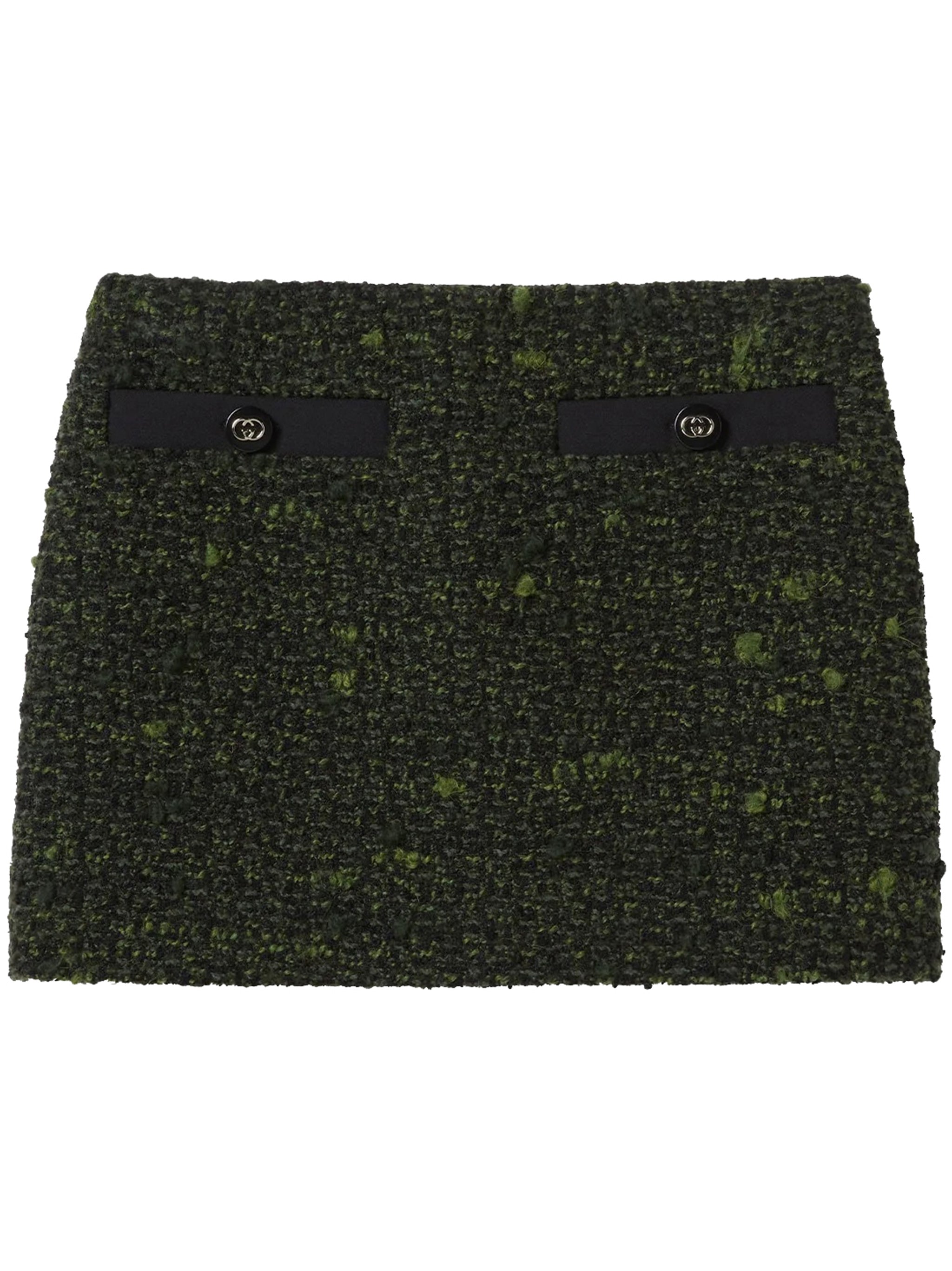 Skirt Multicolor Wool Boucle Green Gonna