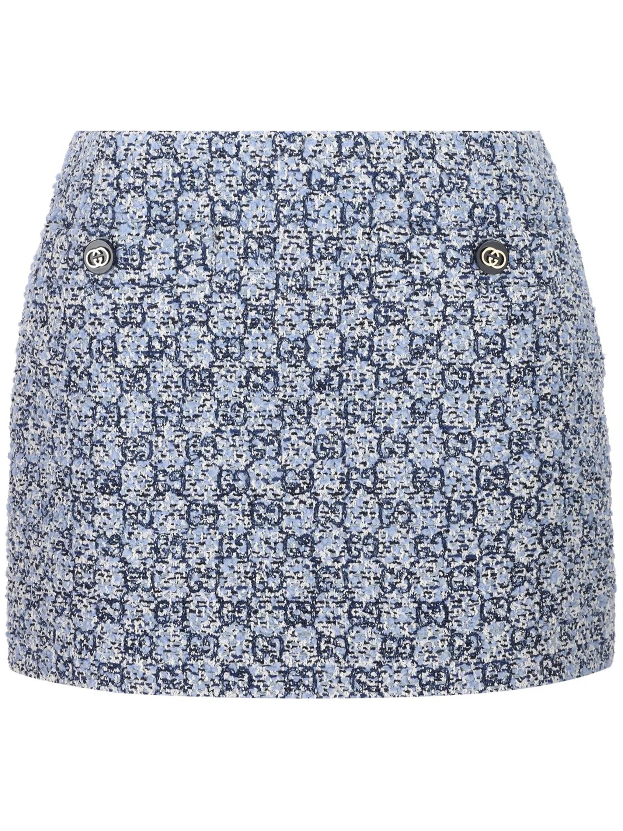 Skirt Multicolor Gg Tweed Black Gonna