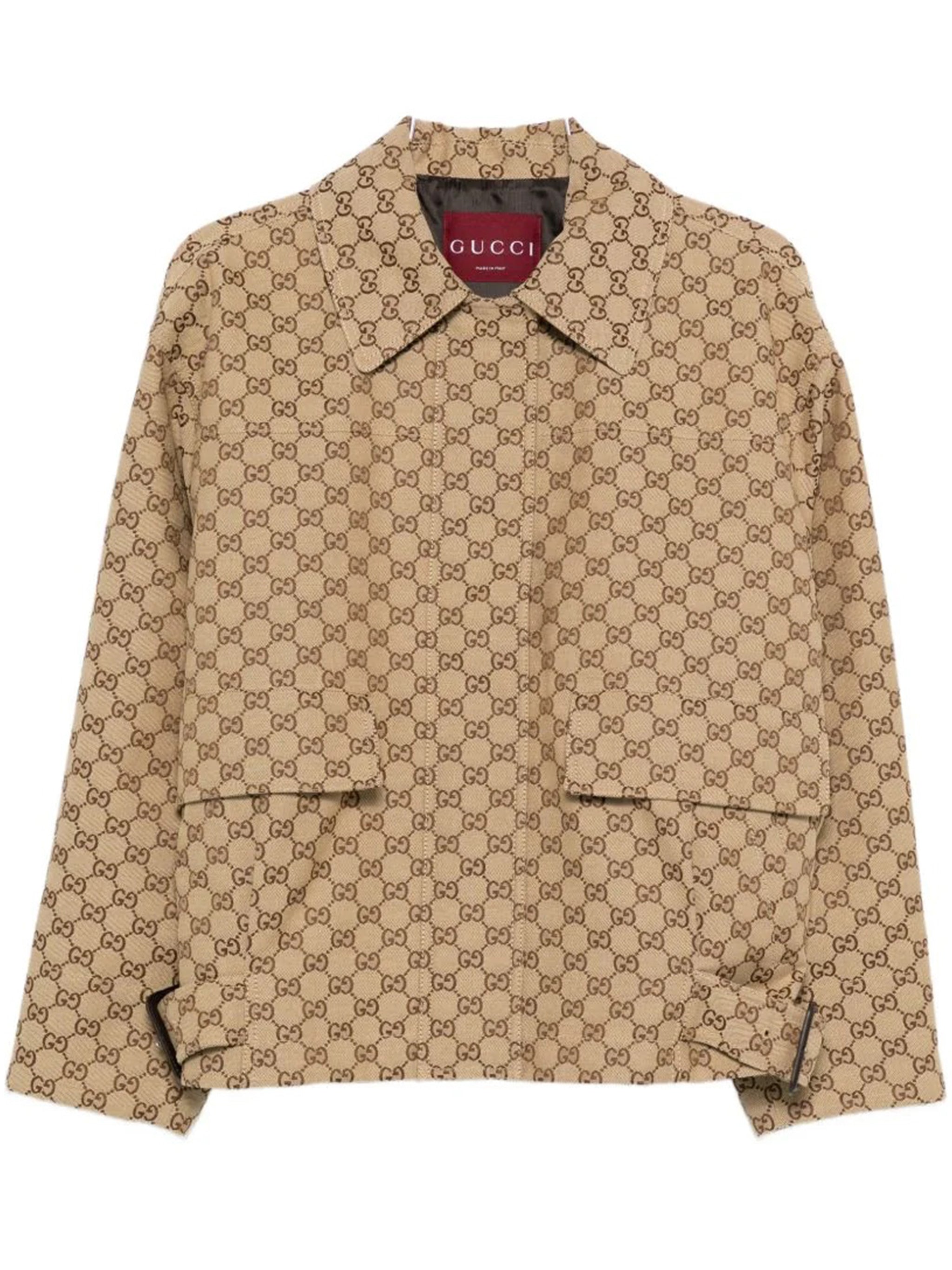 Bomber Gg Canvas Nephrite Oro Giacca