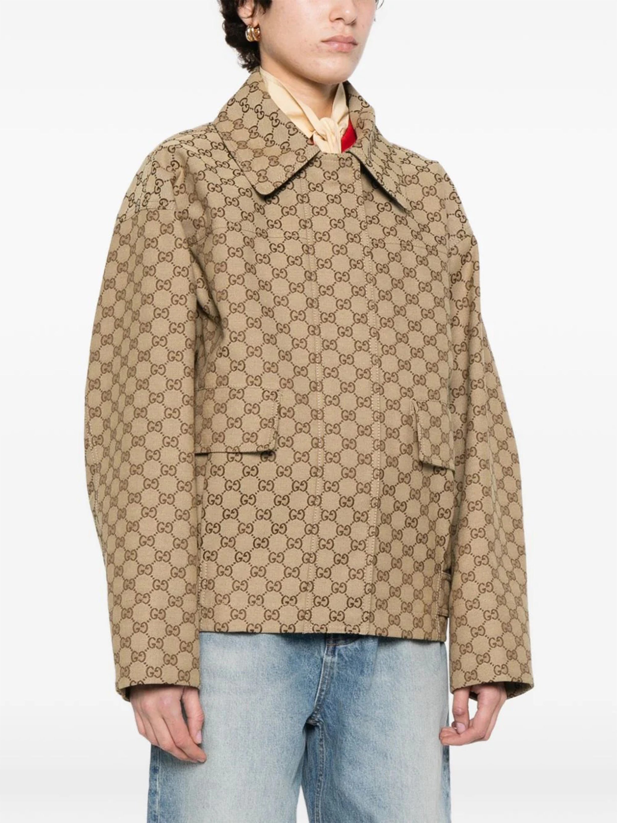Bomber Gg Canvas Nephrite Oro Giacca