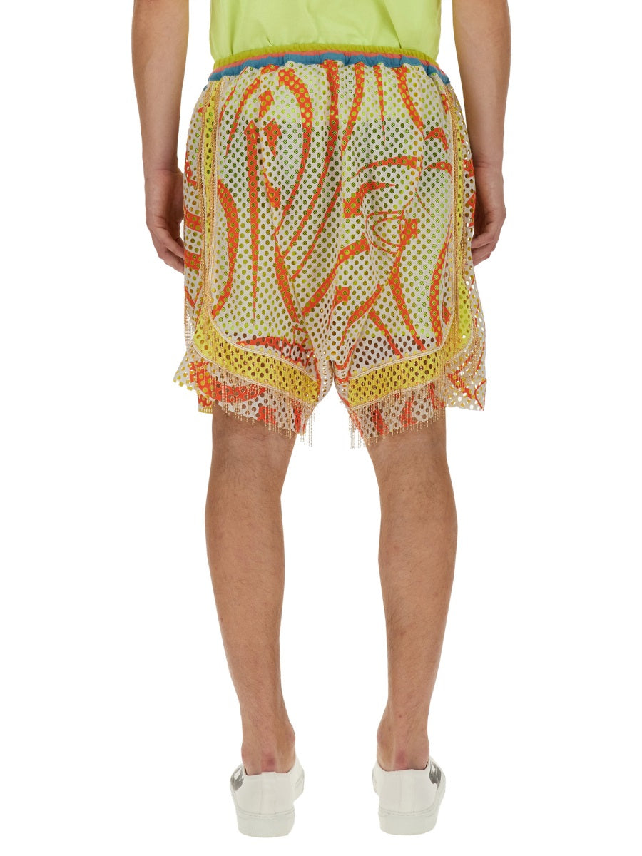 Printed Shorts Multicolour Polyester Polyurethane