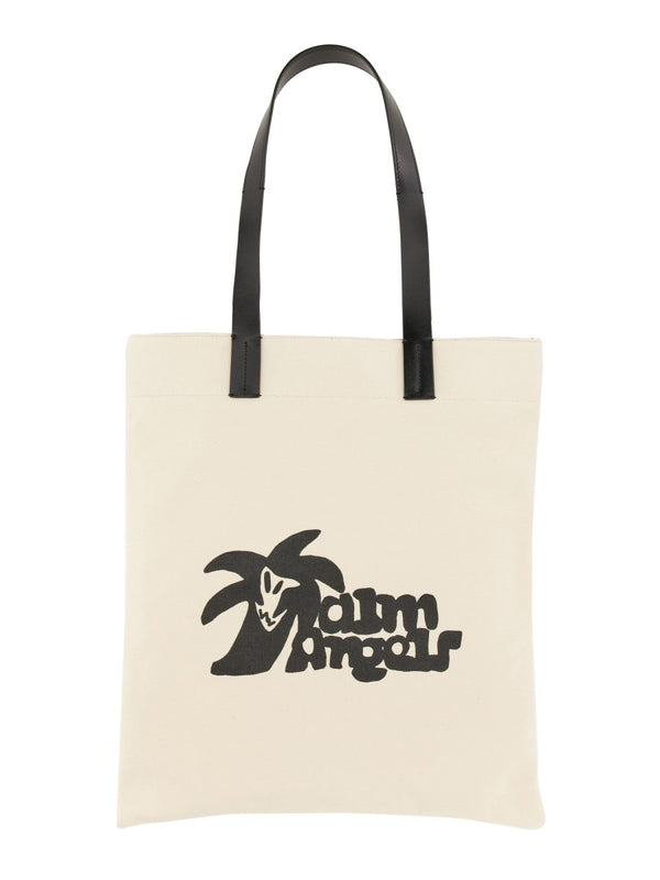 Cotton Canvas Shopping Bag White Shoulder