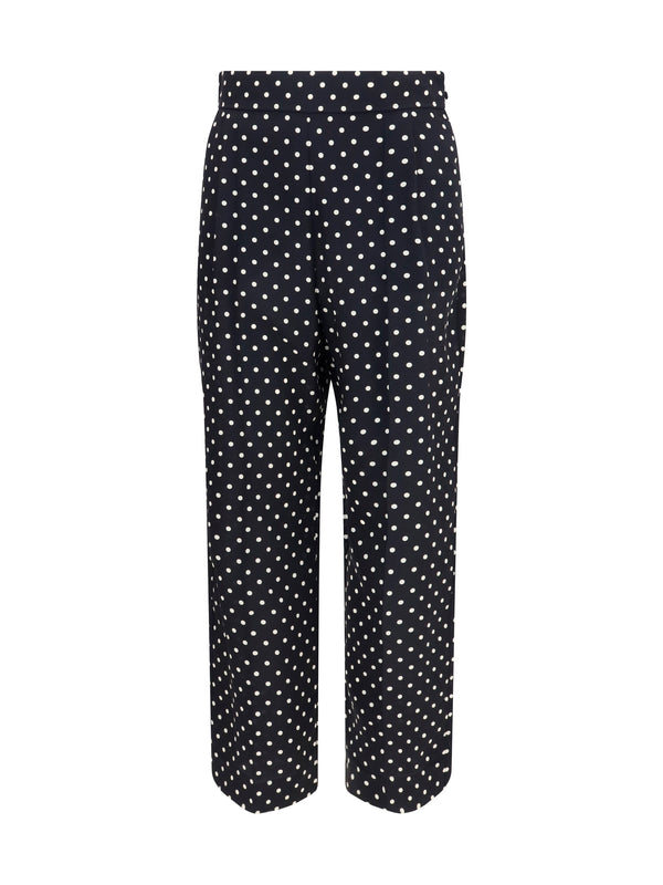 Pants Polka-Dot Crêpe De Chine Silk Black/birch Trousers
