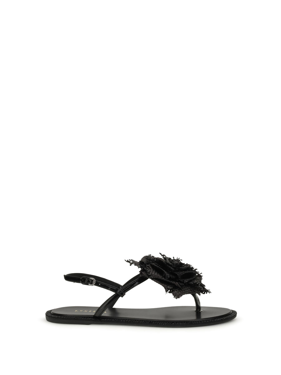 Le Silla 100% Calf Leather Bos Taurus sandal in black