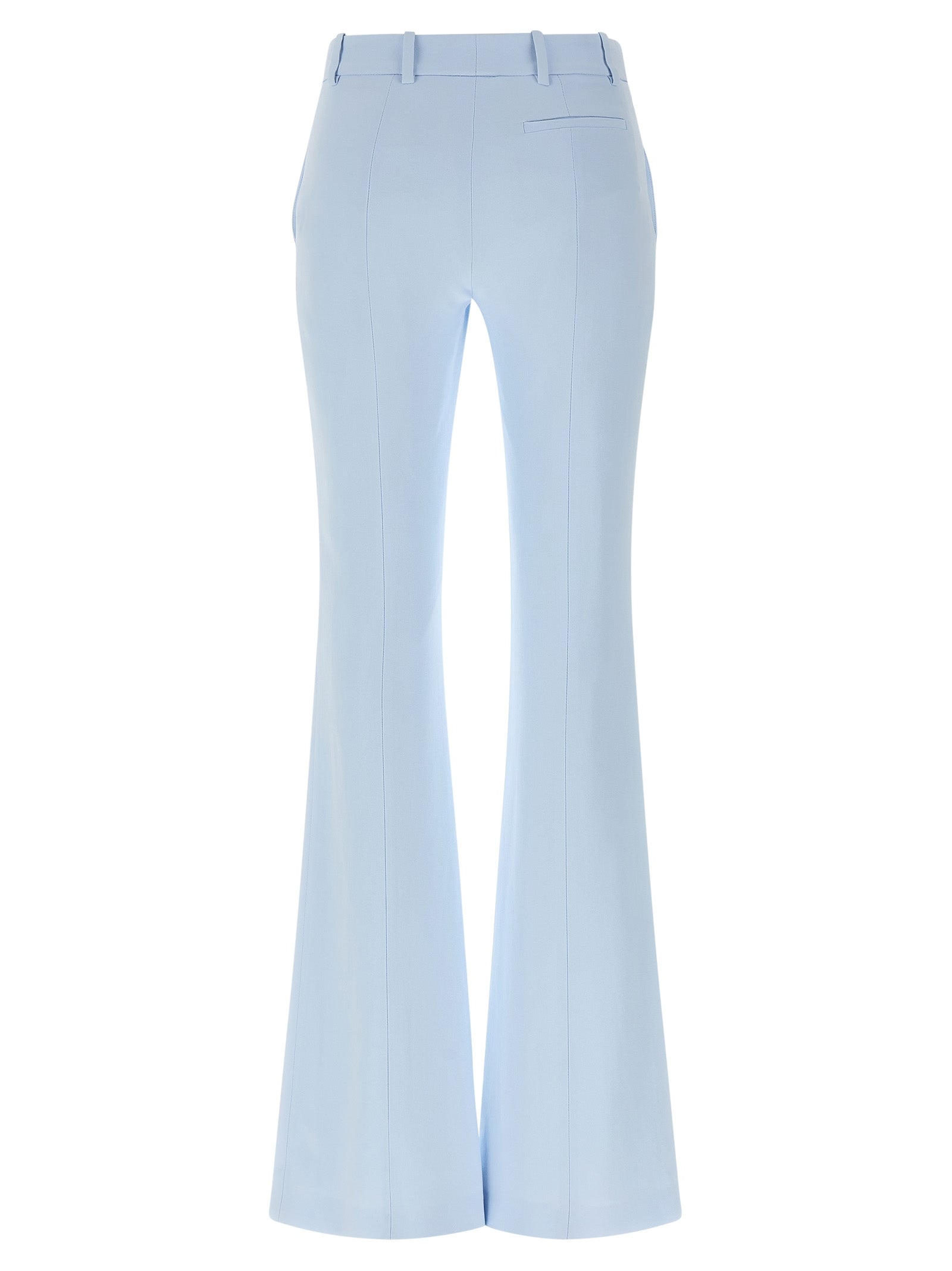 Flared Leg Pants Light Blue Viscose