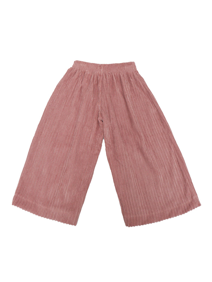Wide Leg Velvet Pants Pink