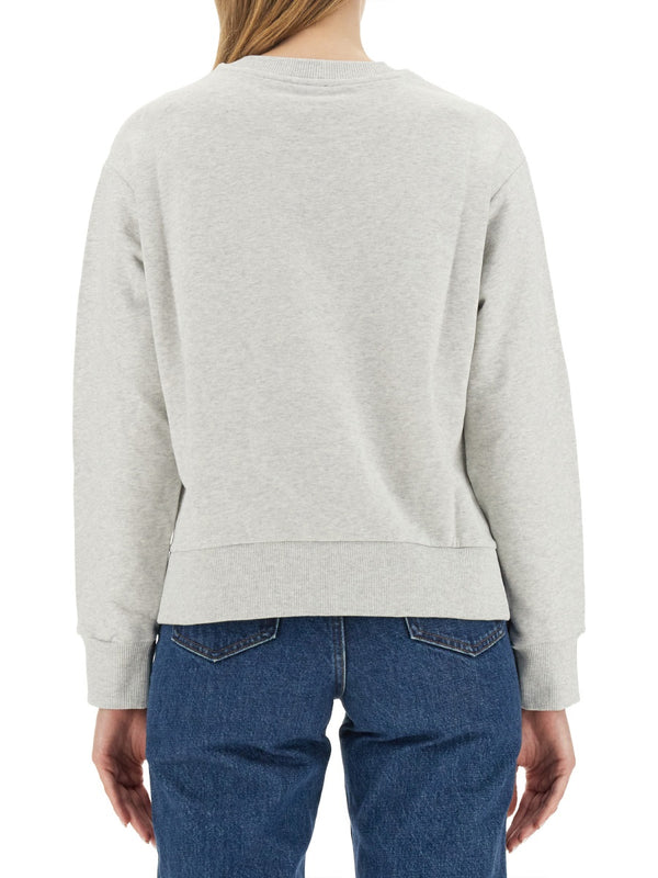 Sweatshirt With Logo Grey Cotton Sweatshirts