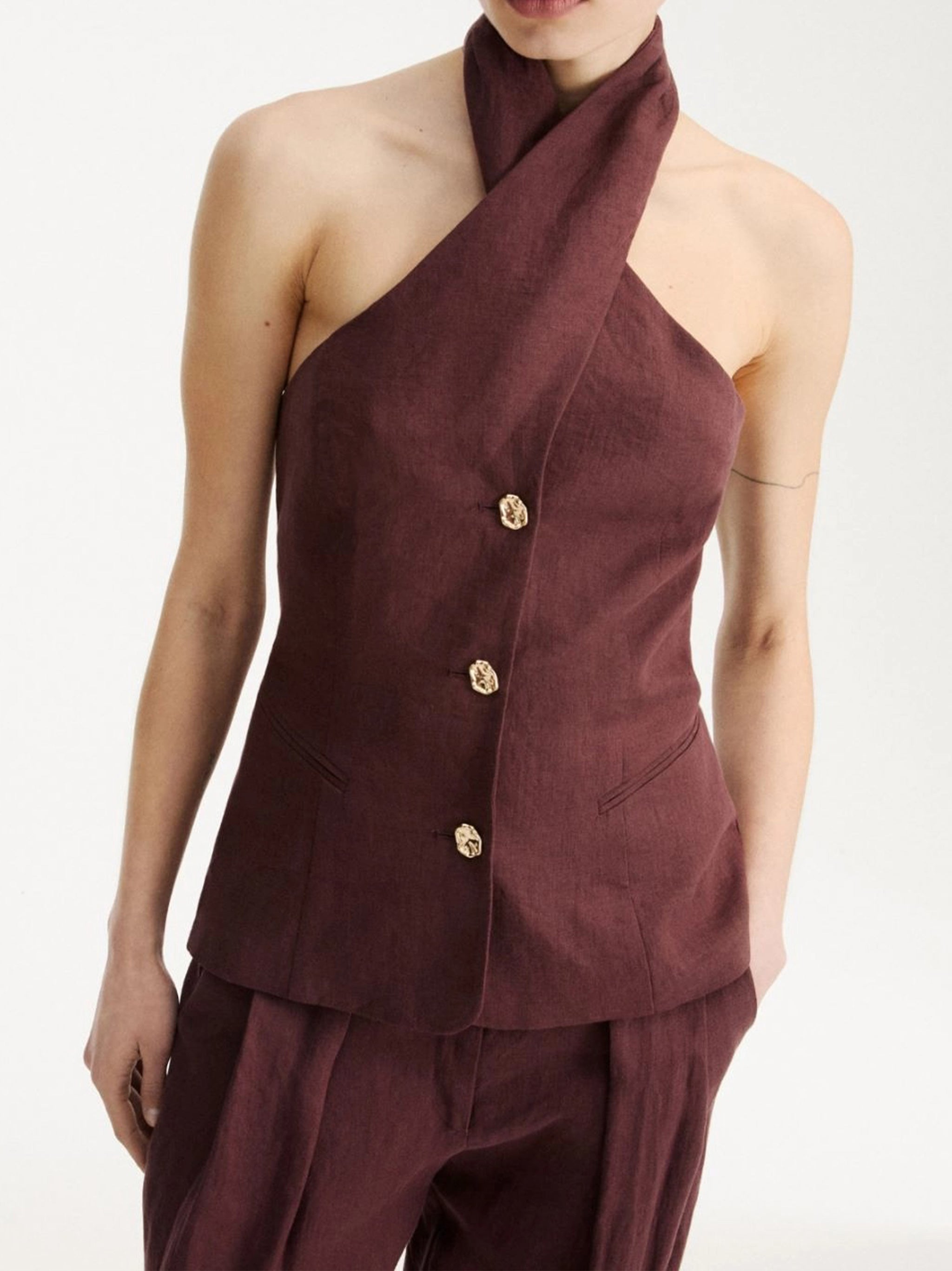 Mllgiorno Brown Top