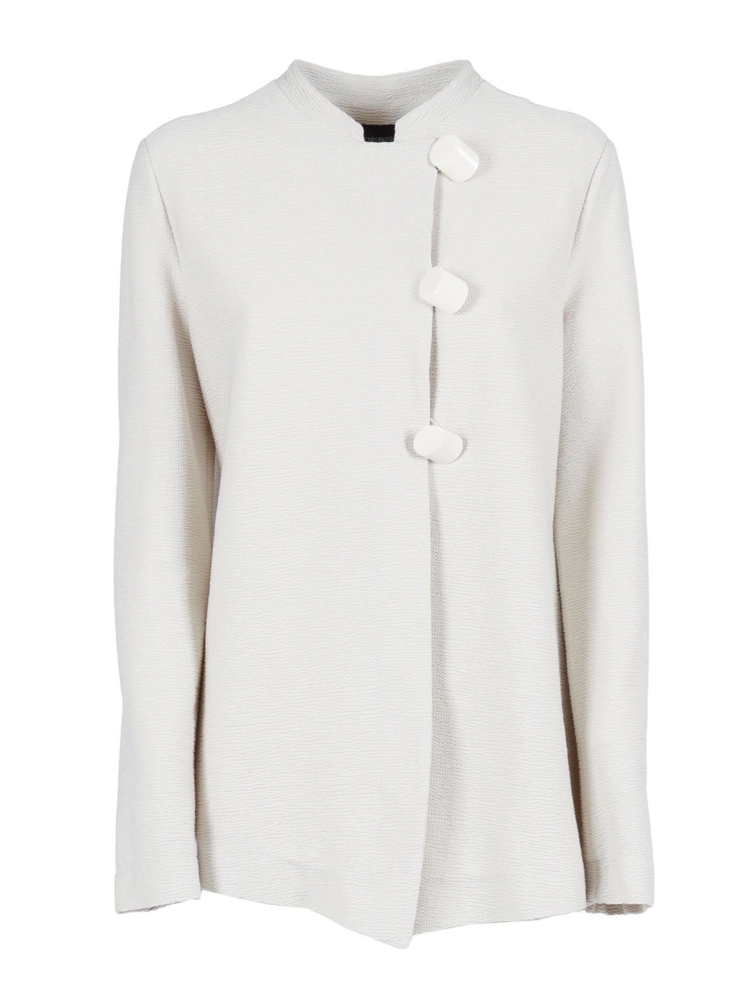 Blazer White Cotton Polyamide Elastane Jacket