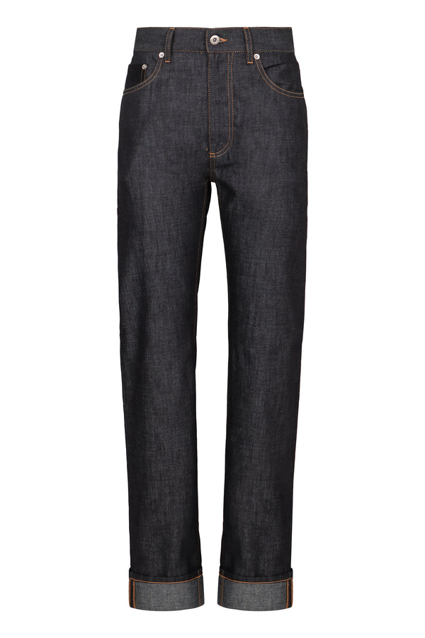 5-Pocket Straight-Leg Jeans Denim Cotton