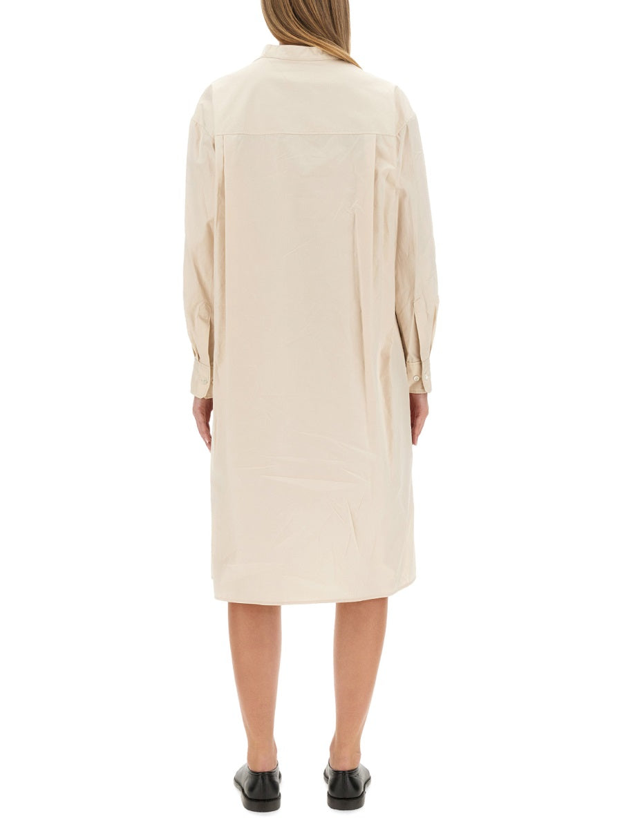 Loose Fit Shirt Dress Ivory Cotton